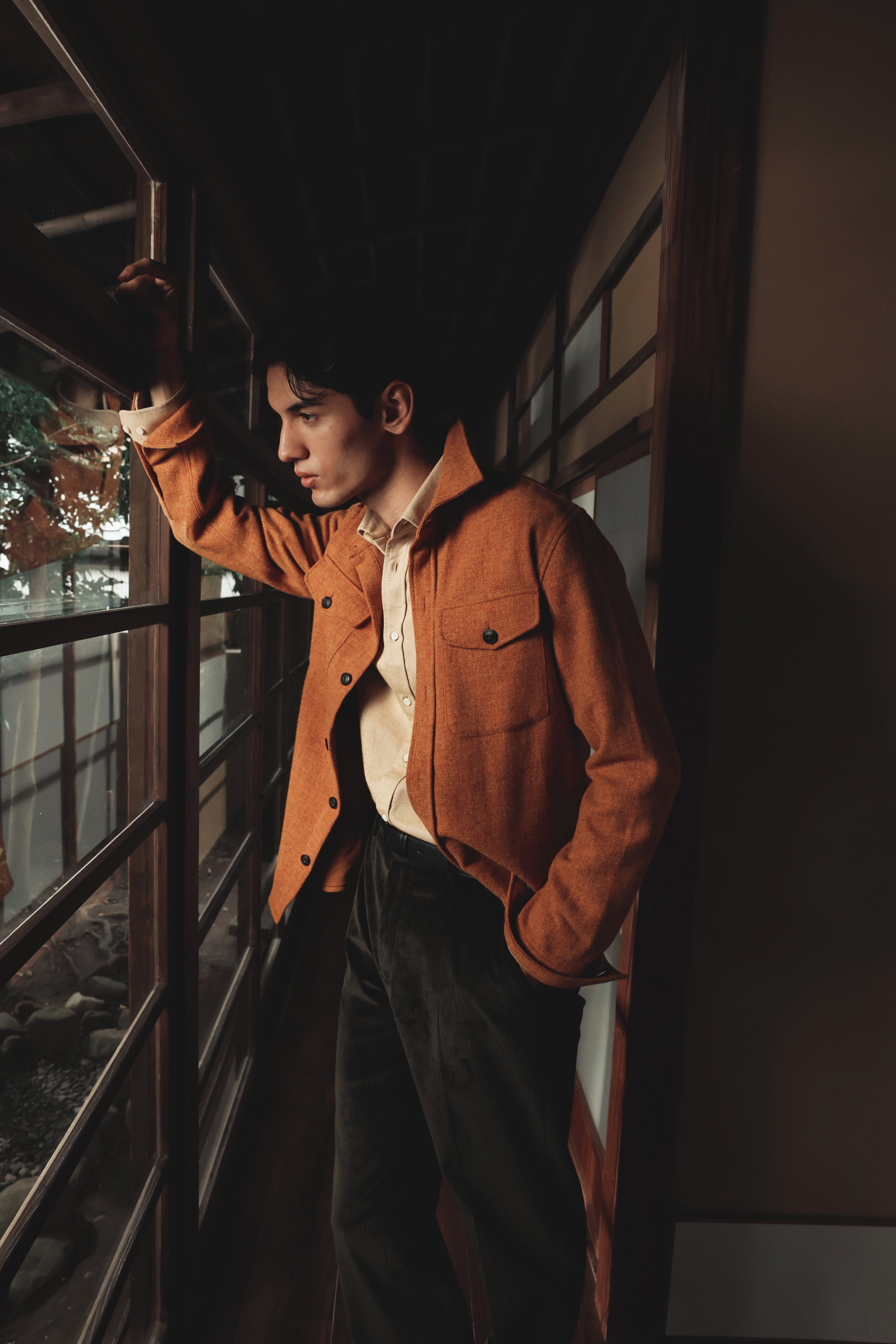 Milo overshirt in orange turmeric