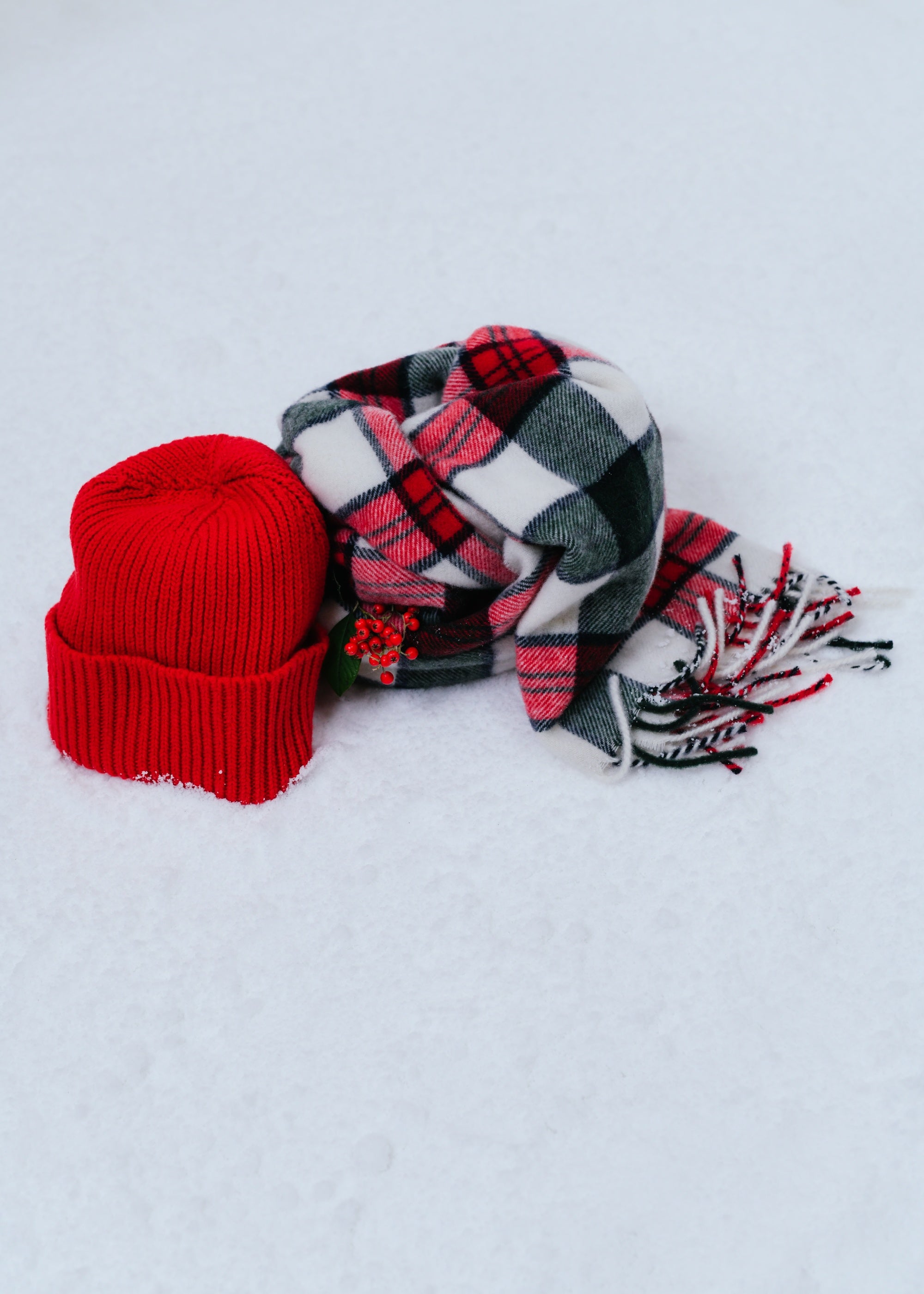 Duo bonnet Brighton rouge et écharpe Murray rouge