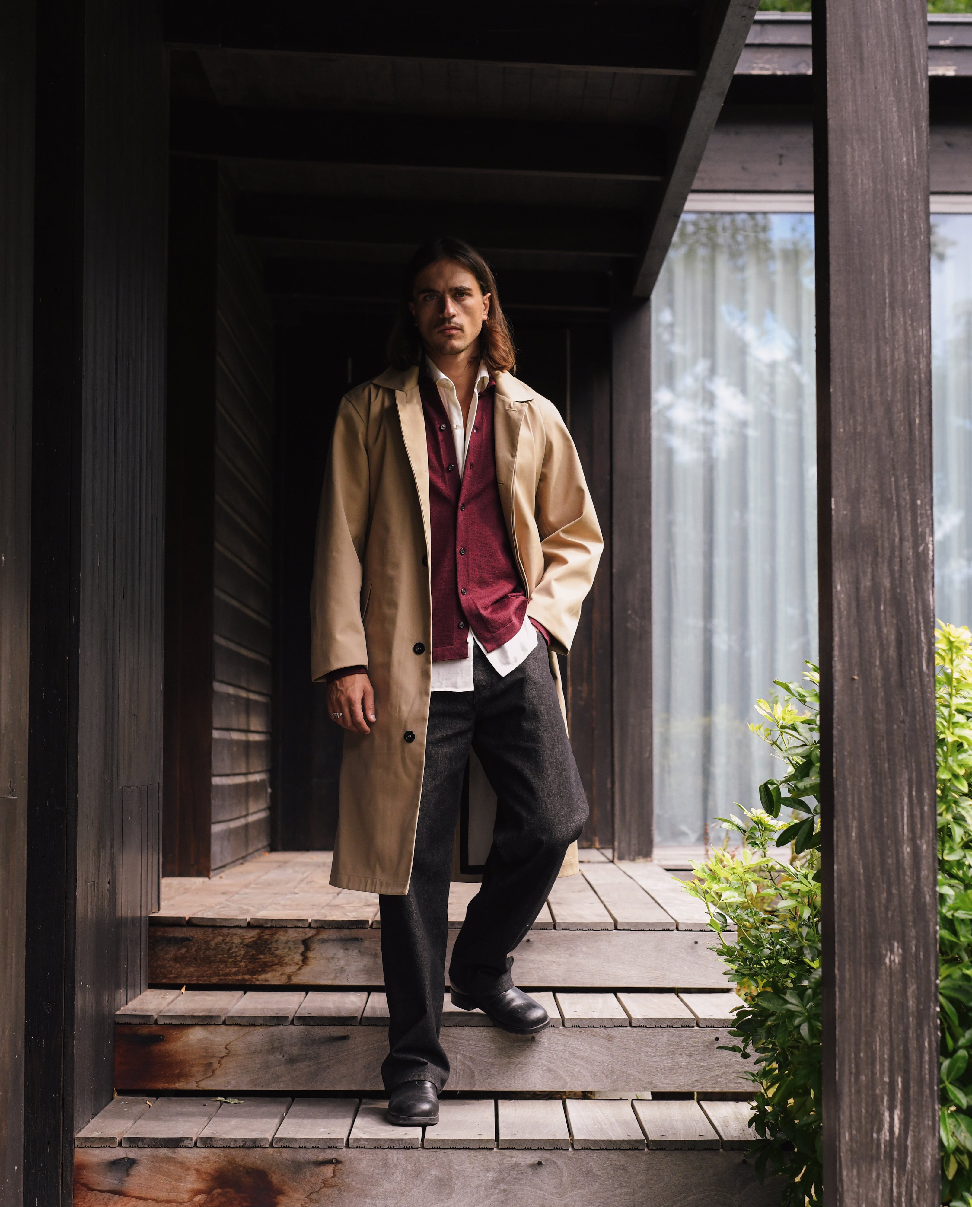 Bomera cardigan in burgundy