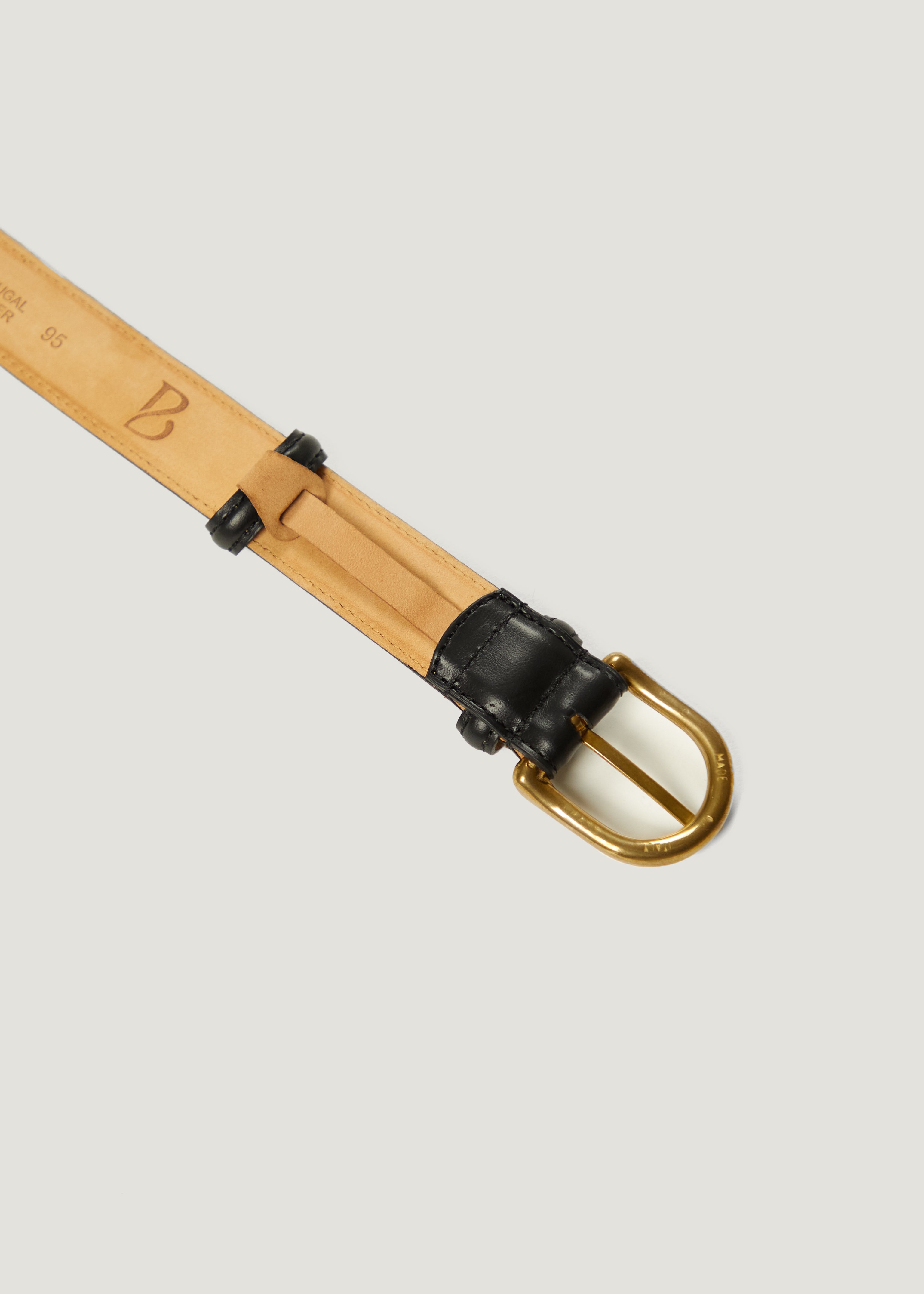 Men's Black Aprila Leather Dress Belt