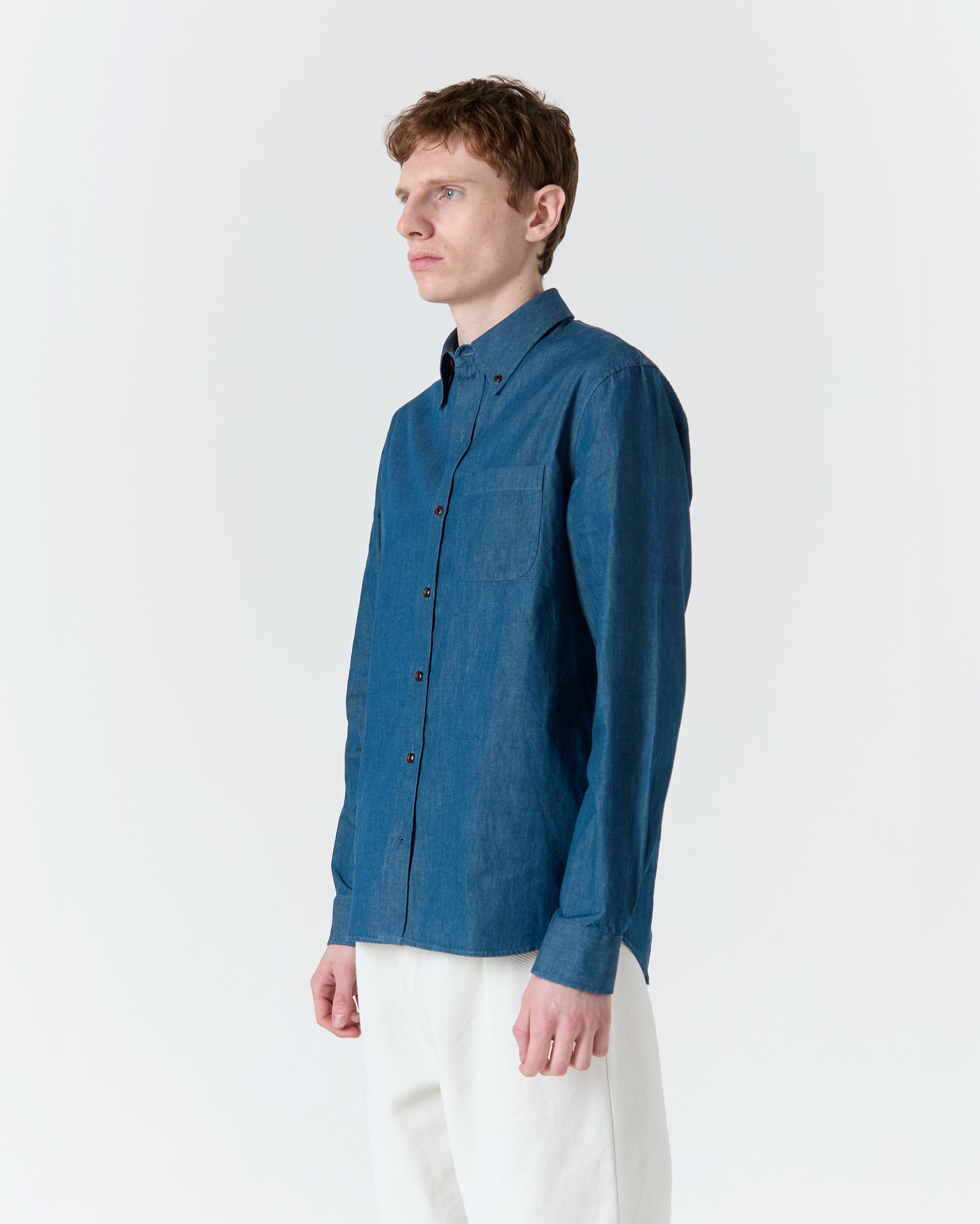 Calvi shirt in greencast denim