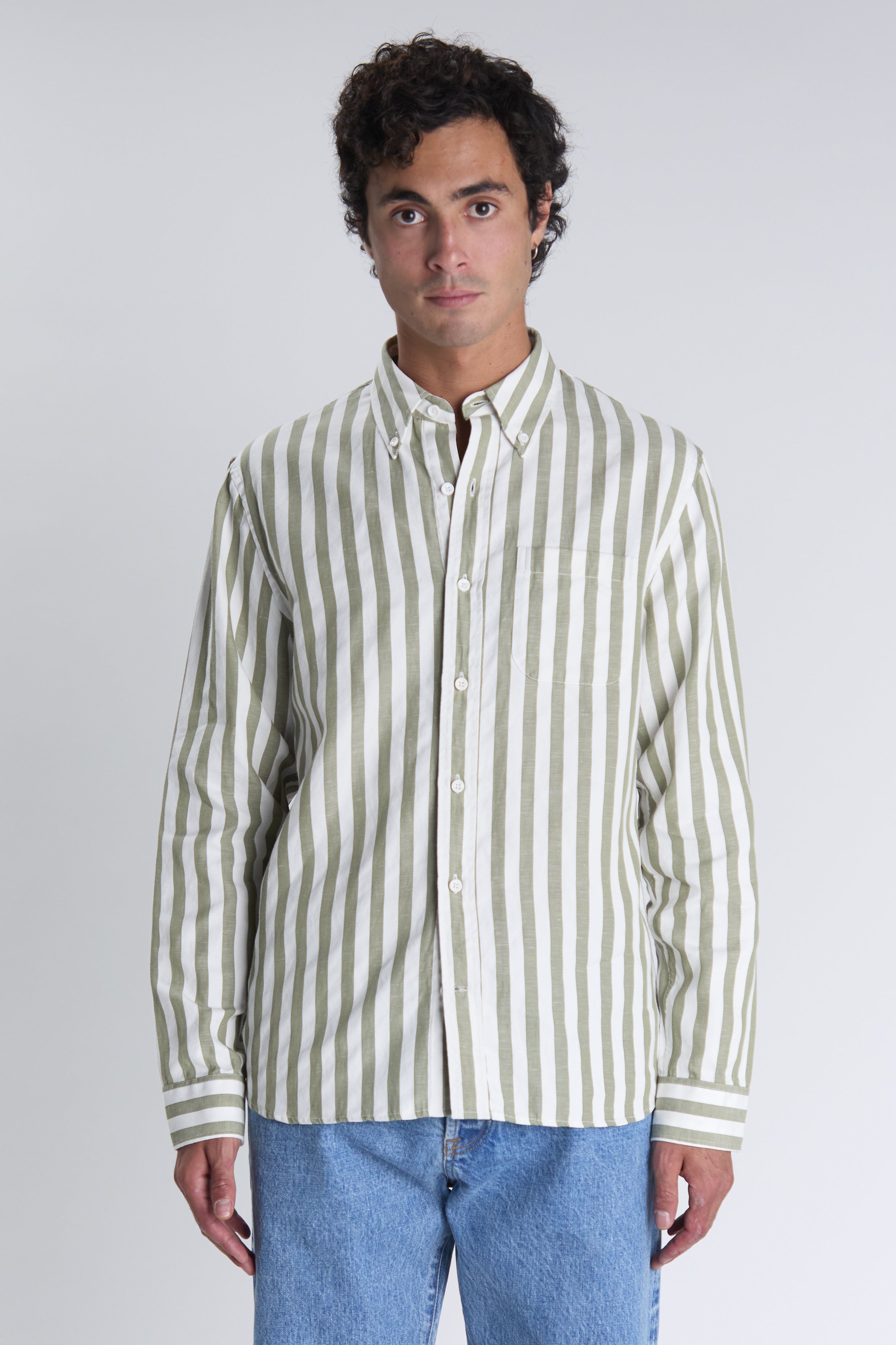 Calvi shirt in khaki and white