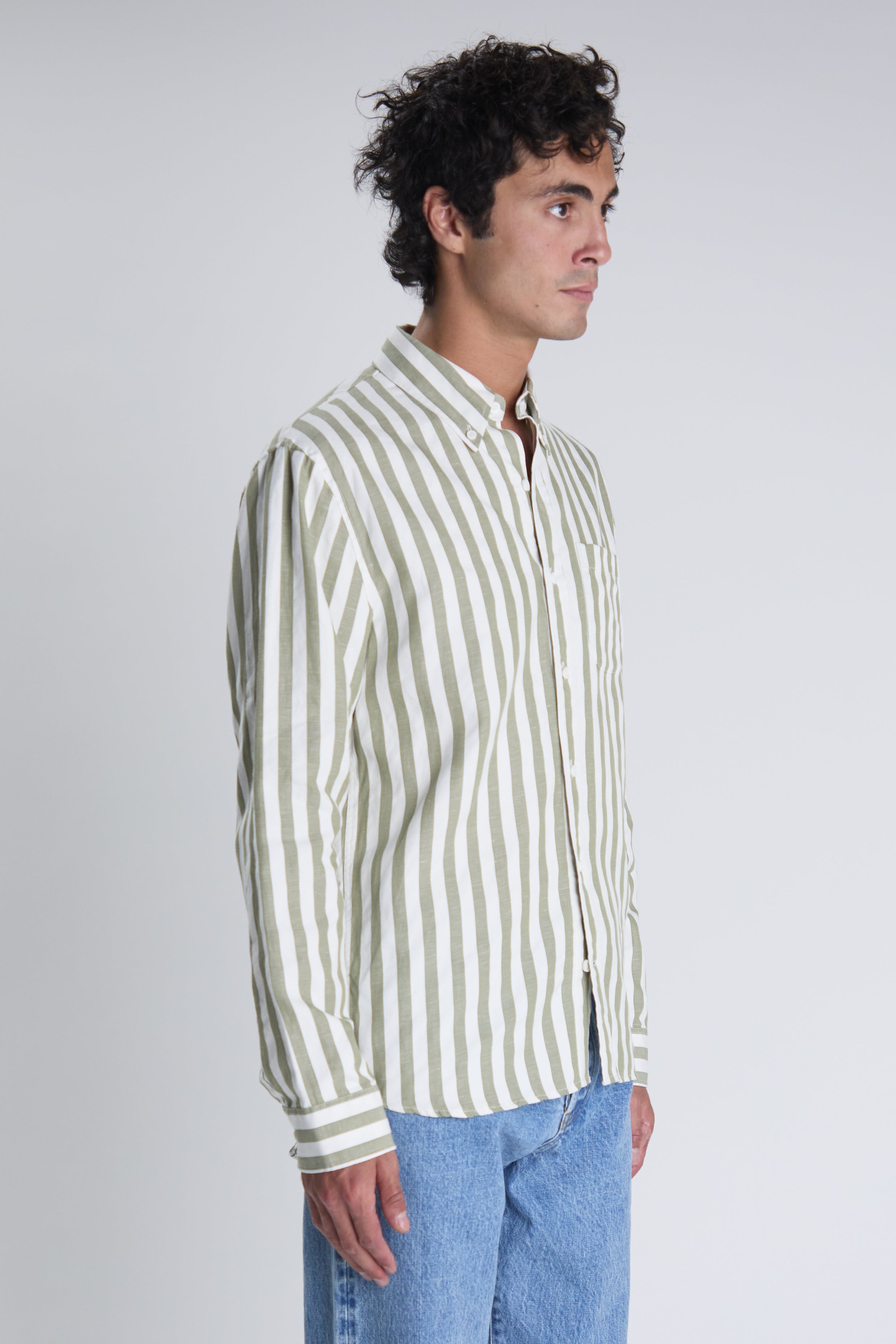 Calvi shirt in khaki and white