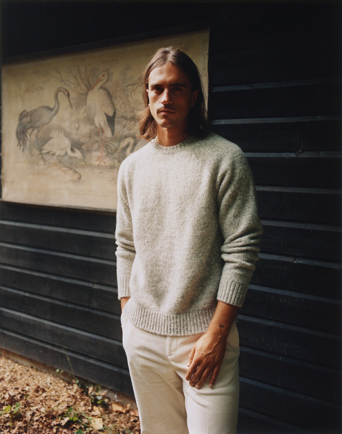 John sweater in mottled grey