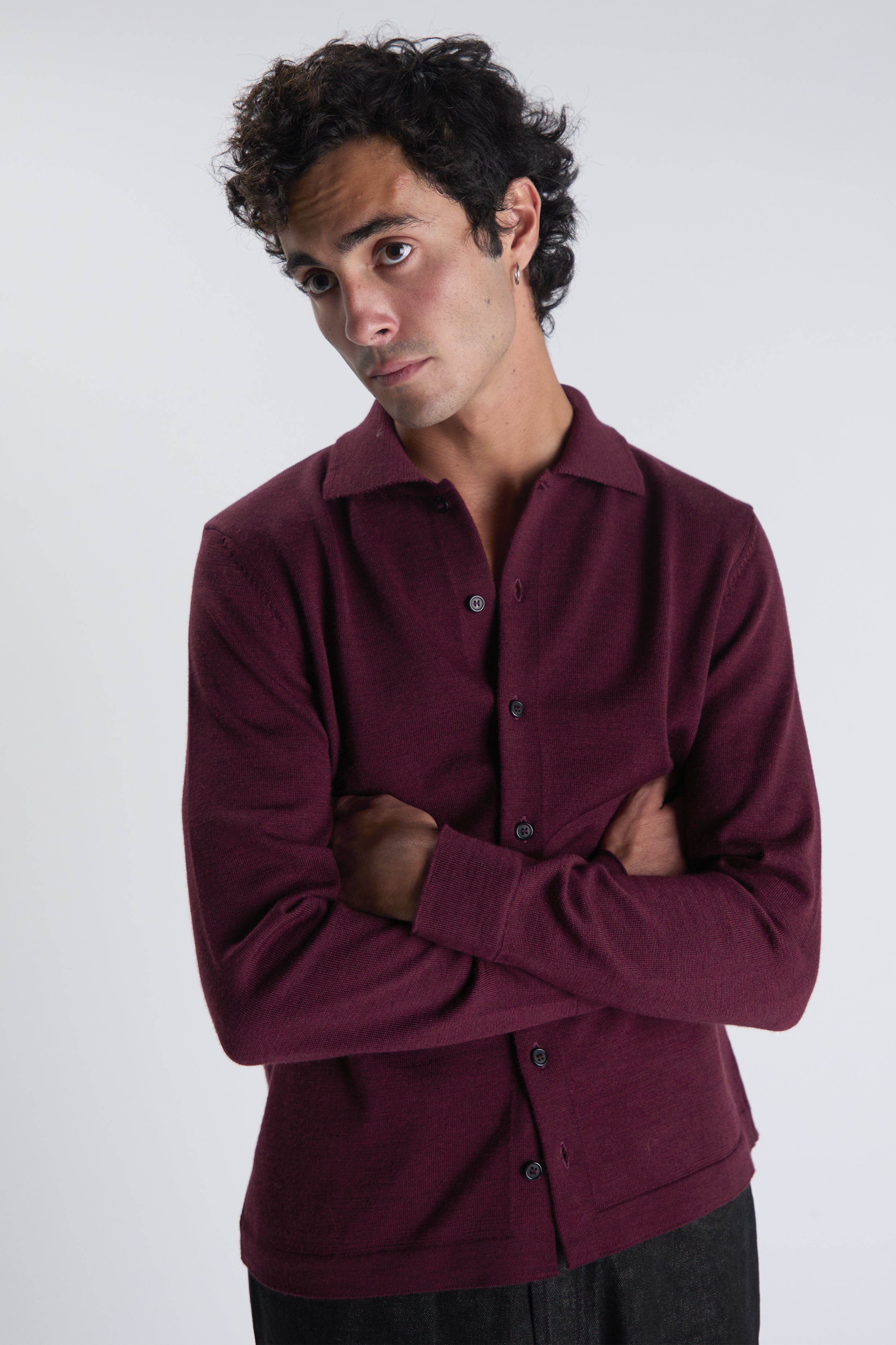 Bomera cardigan in burgundy