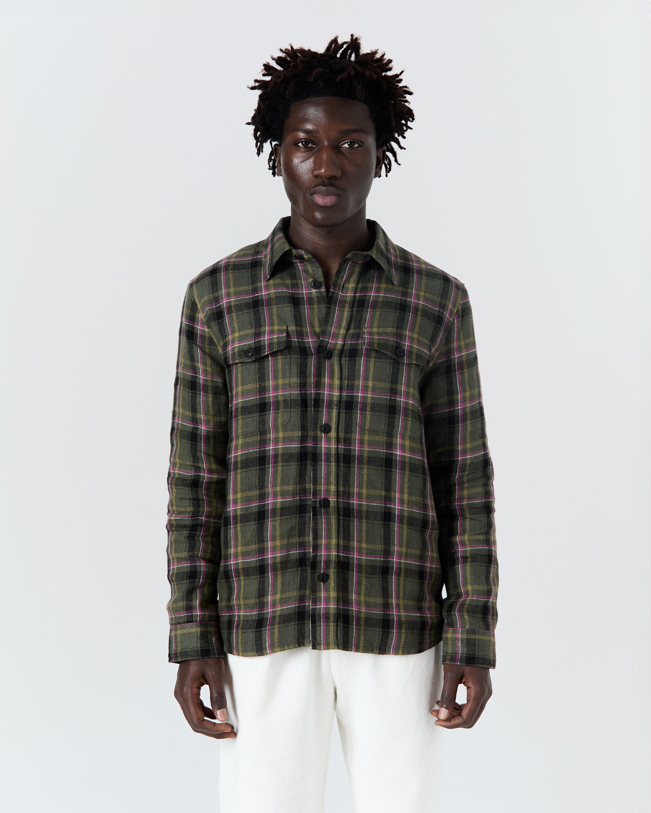 Milo overshirt in khaki check