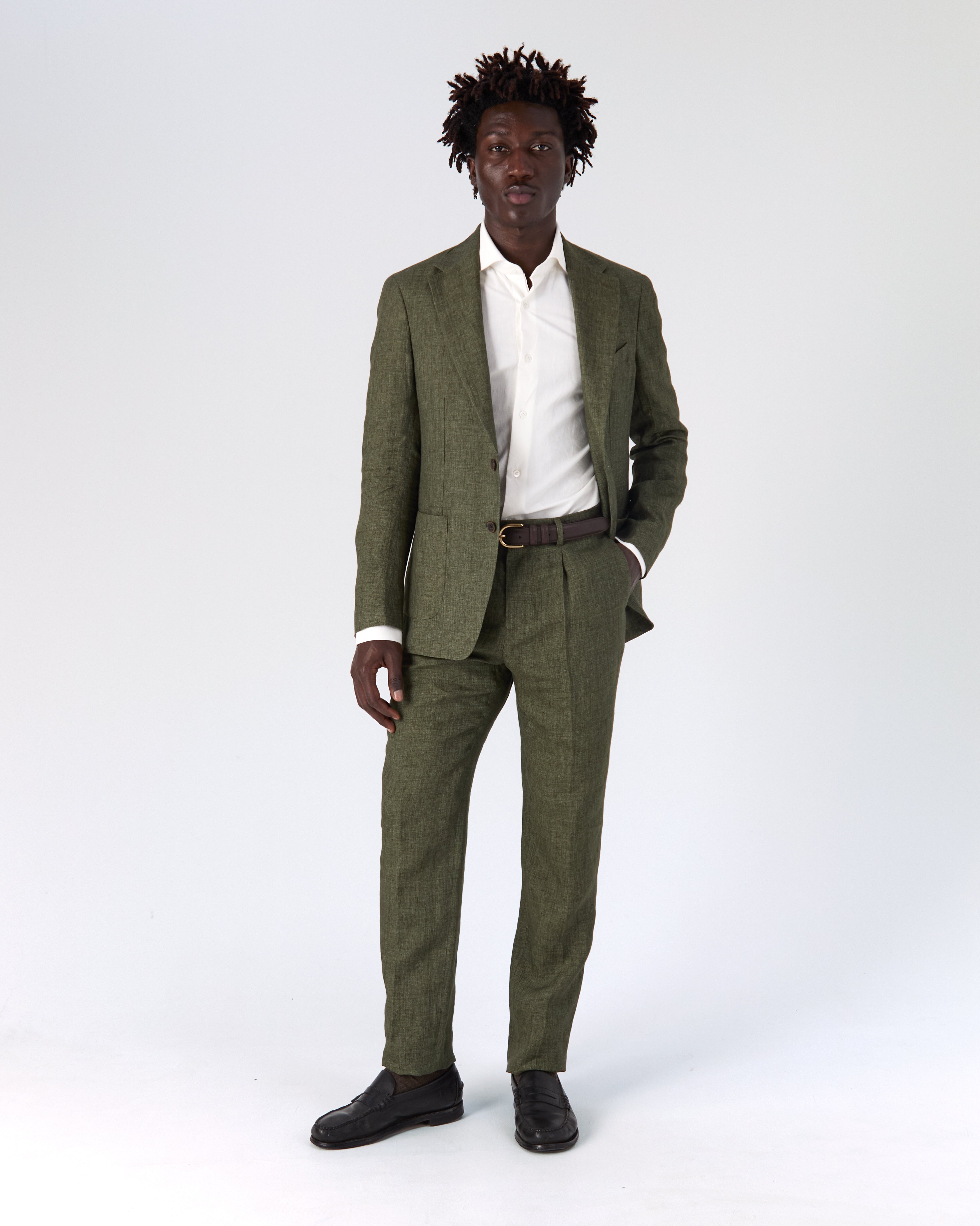 Pantalon Bellagio lin vert