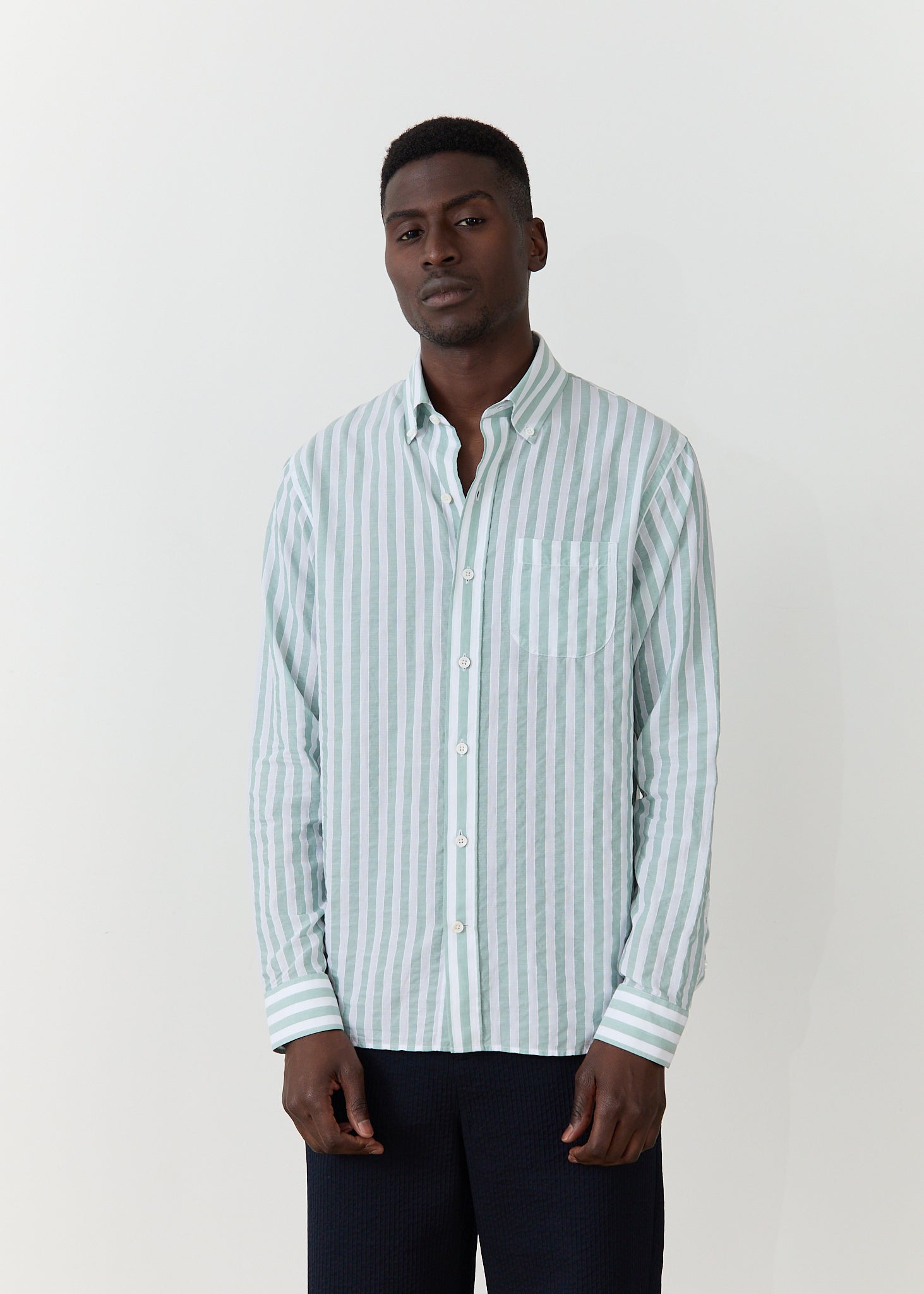 Calvi shirt in green and white