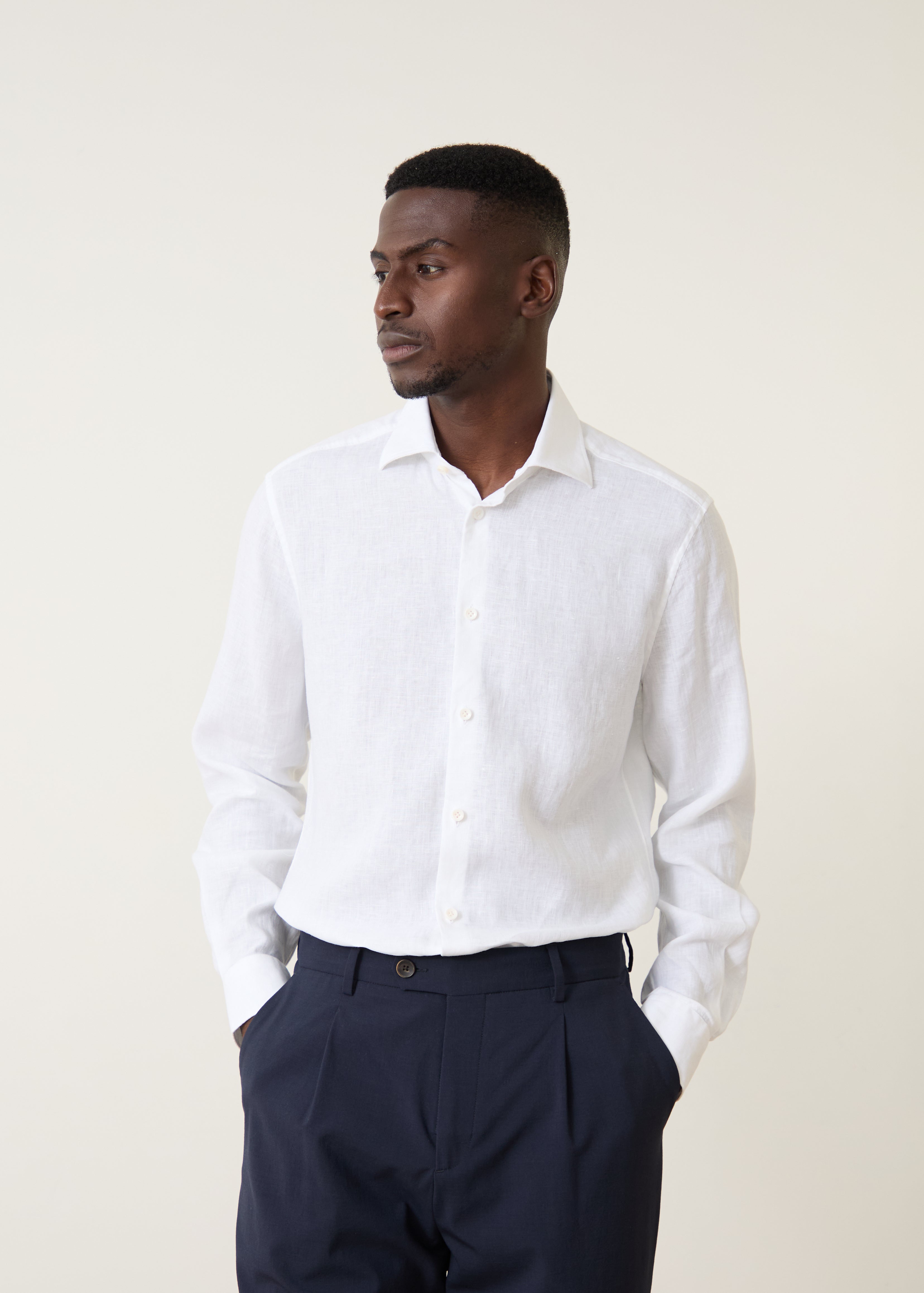 Volpaia shirt in white linen