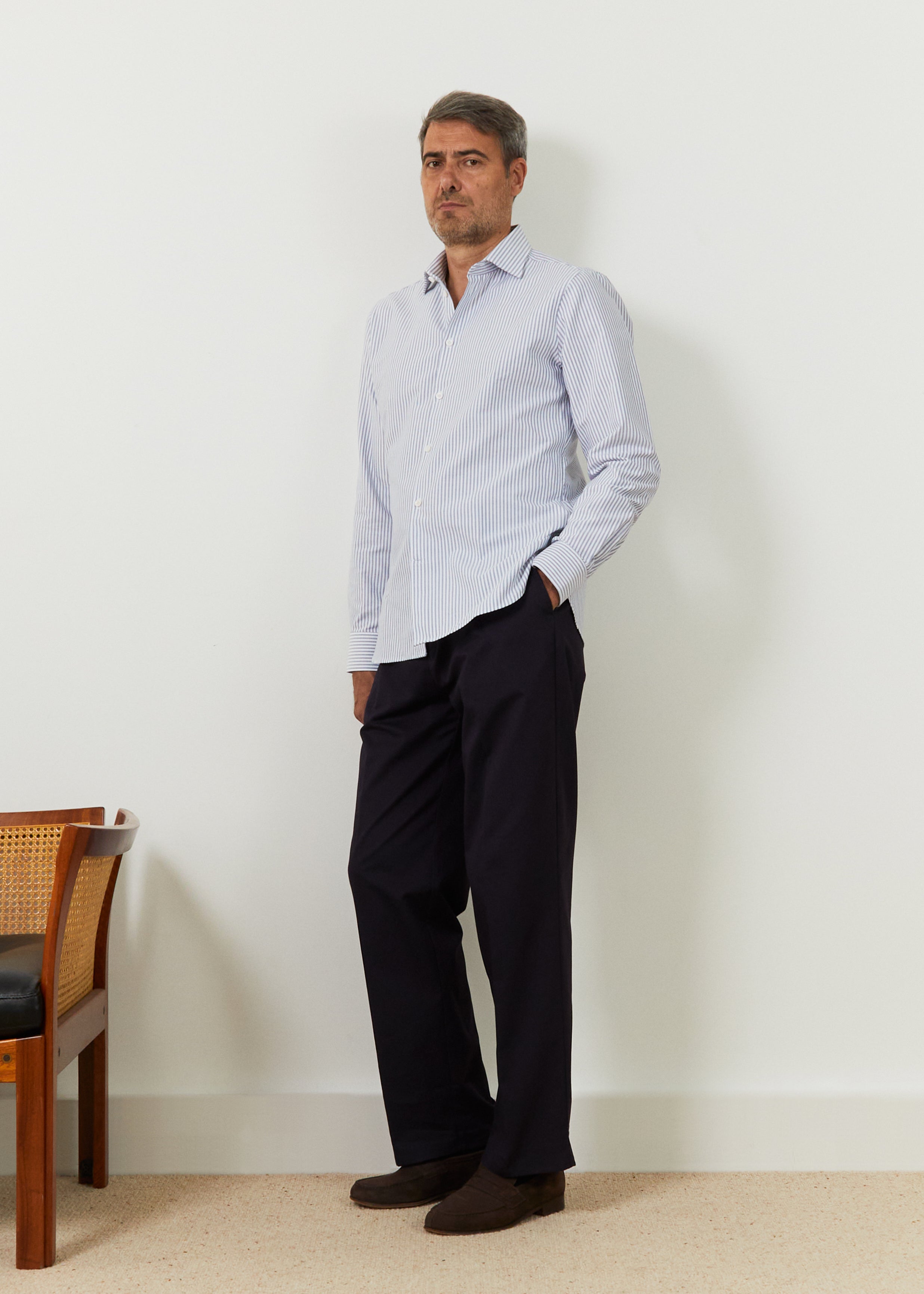 Volpaia shirt in white with blue stripes