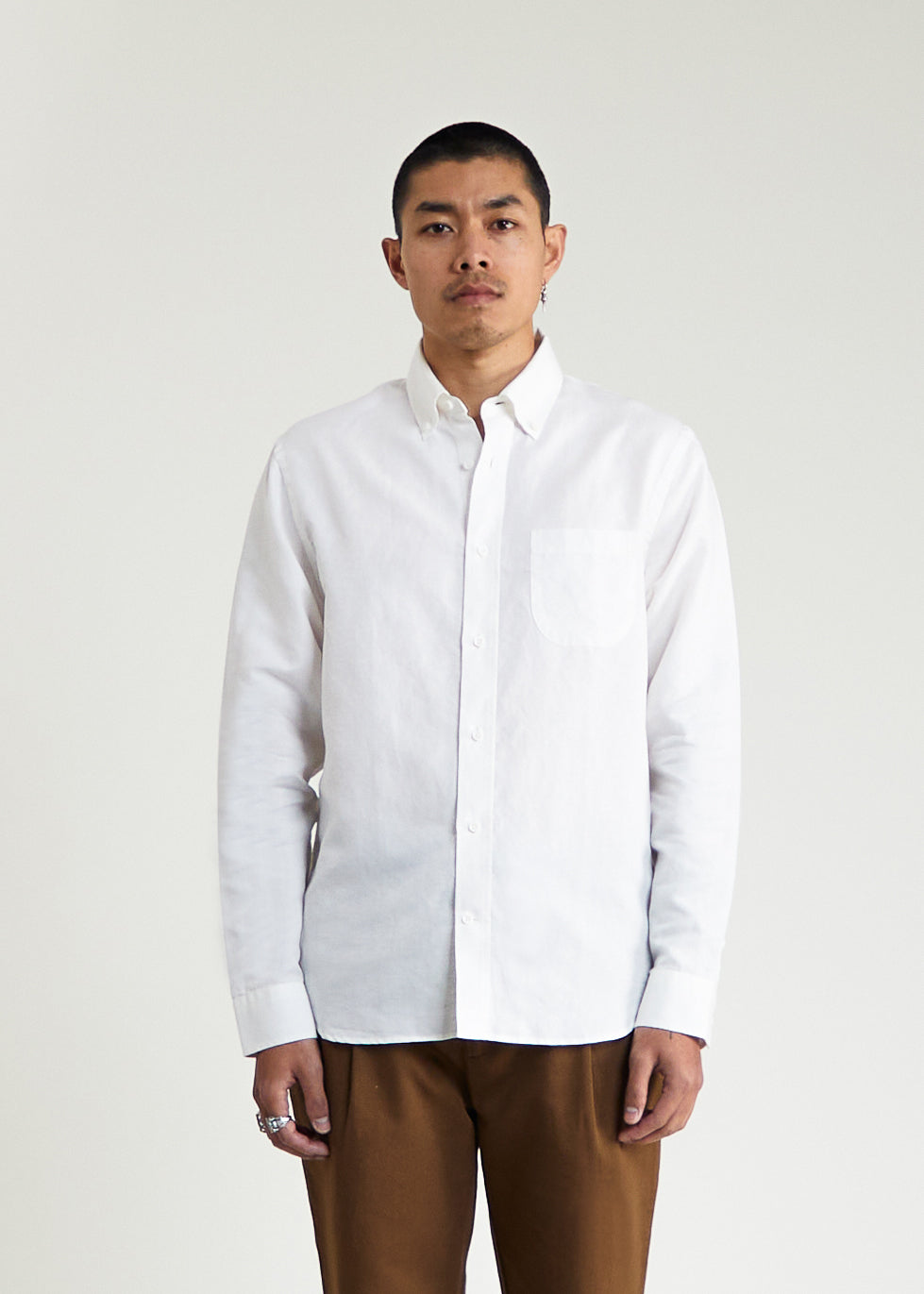 Chemise oxford bonnegueule sale