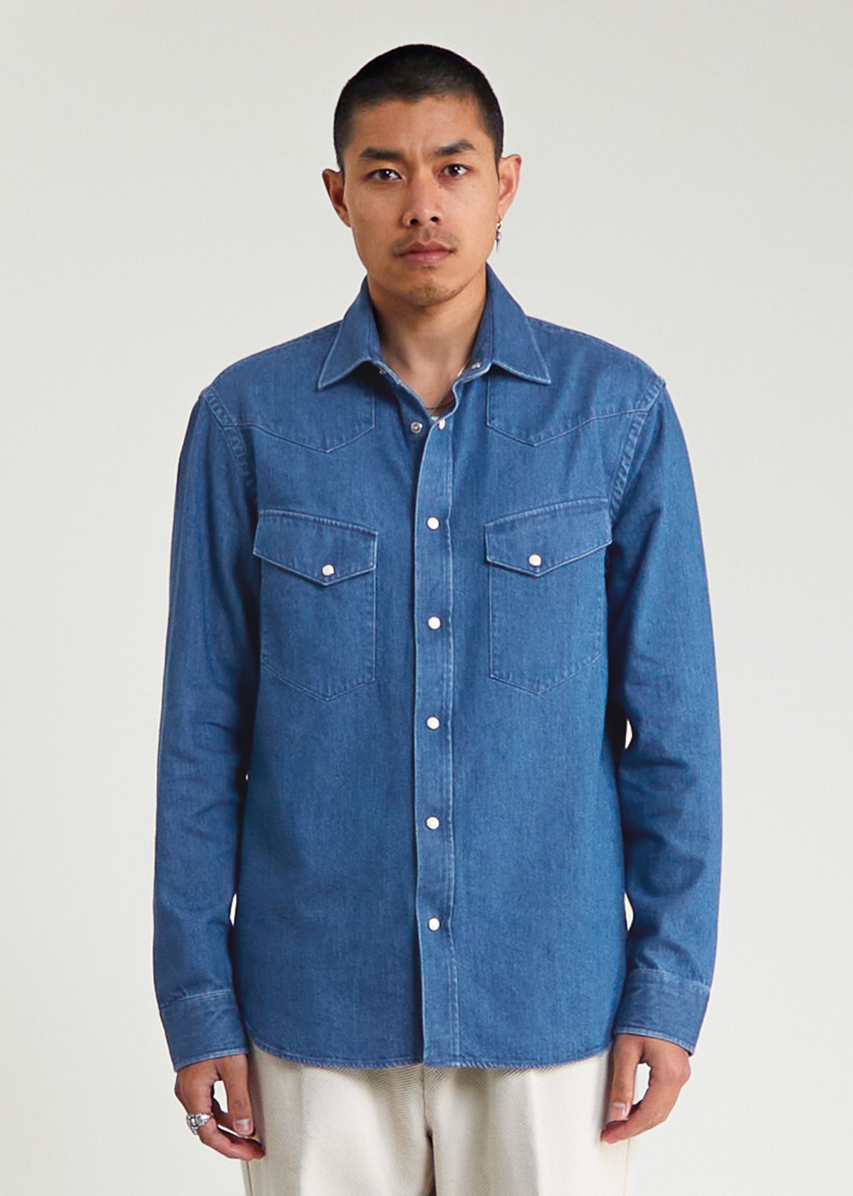 Chemise western homme Salt Valley Western bleu à carreaux Chemise western homme Salt Valley Western bleu à carreaux