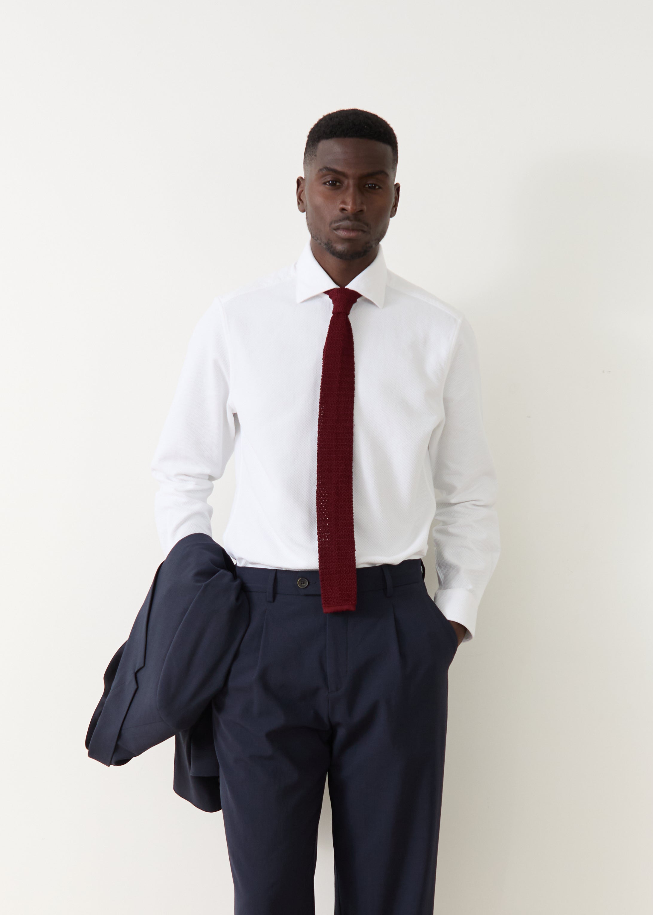 Volpaia shirt in white cotton piqué