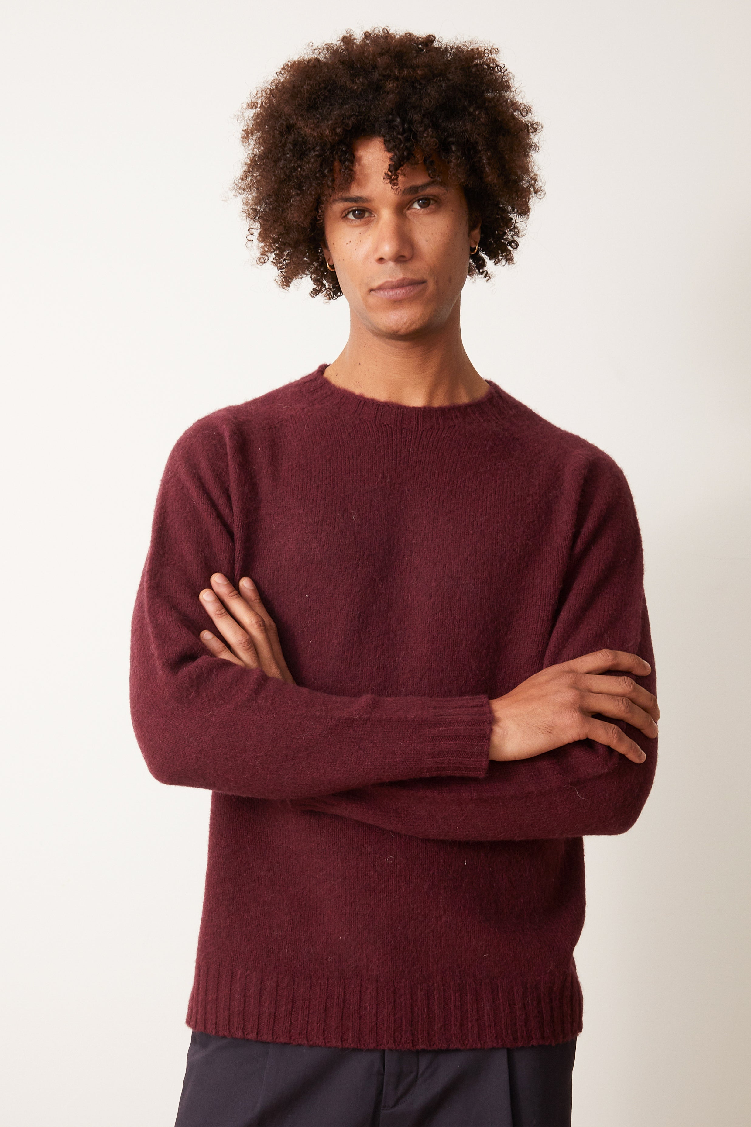 John Burgundy Sweater (Upcycled Re-Dyed Yarn)