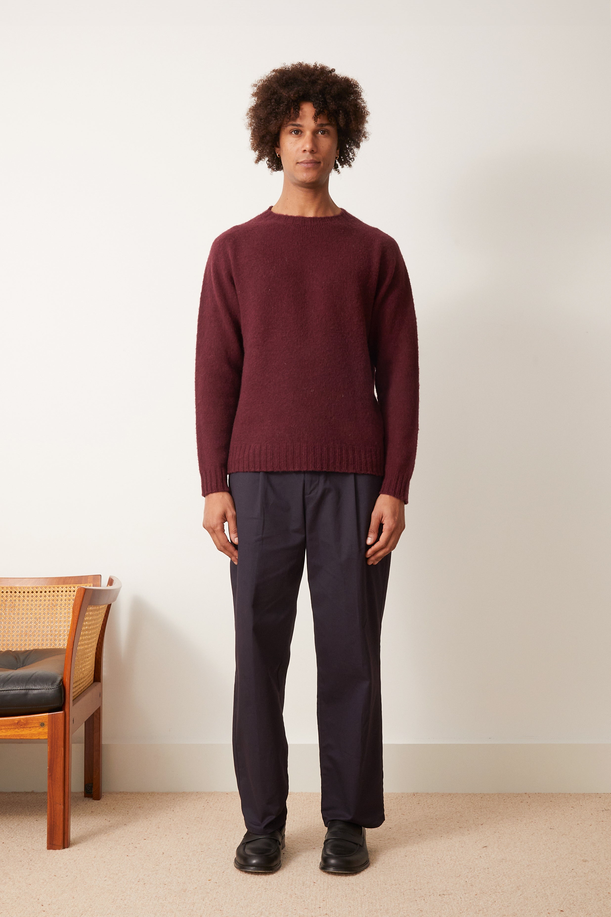 John Burgundy Sweater (Upcycled Re-Dyed Yarn)