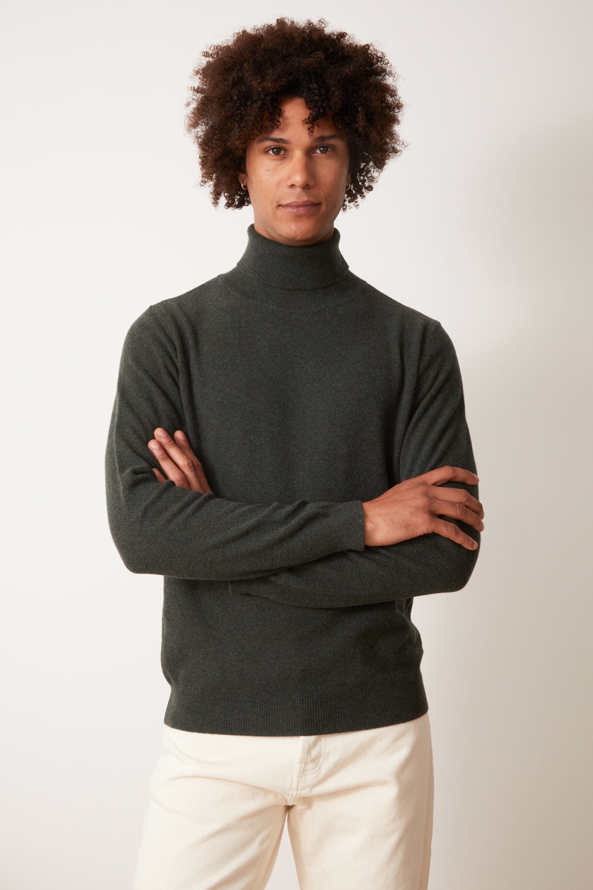 Pietro Loden Green Turtleneck Sweater