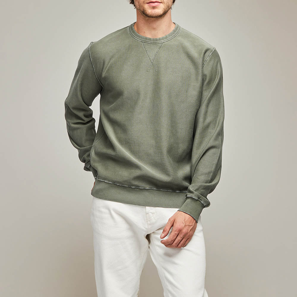 Sweatshirt Setubal vert en molleton de coton - 1