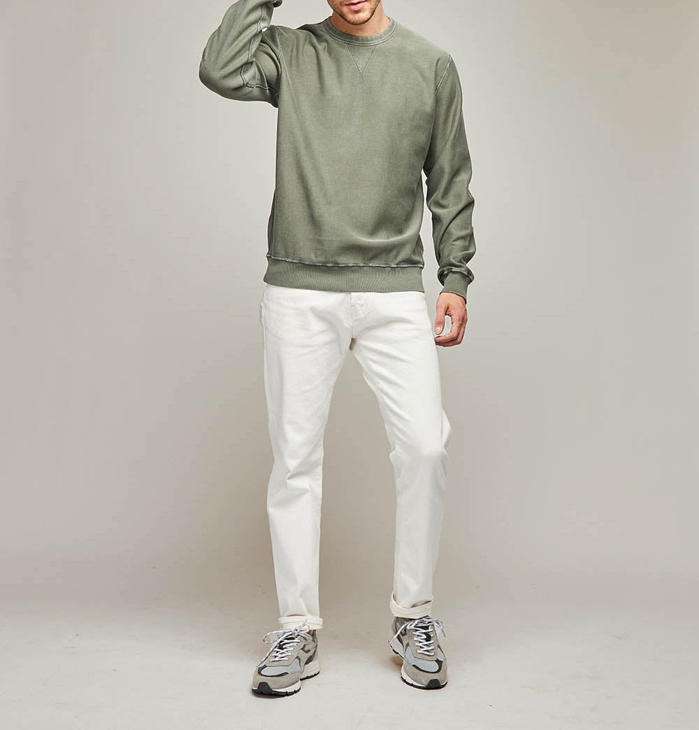 Sweatshirt Setubal vert en molleton de coton - 5