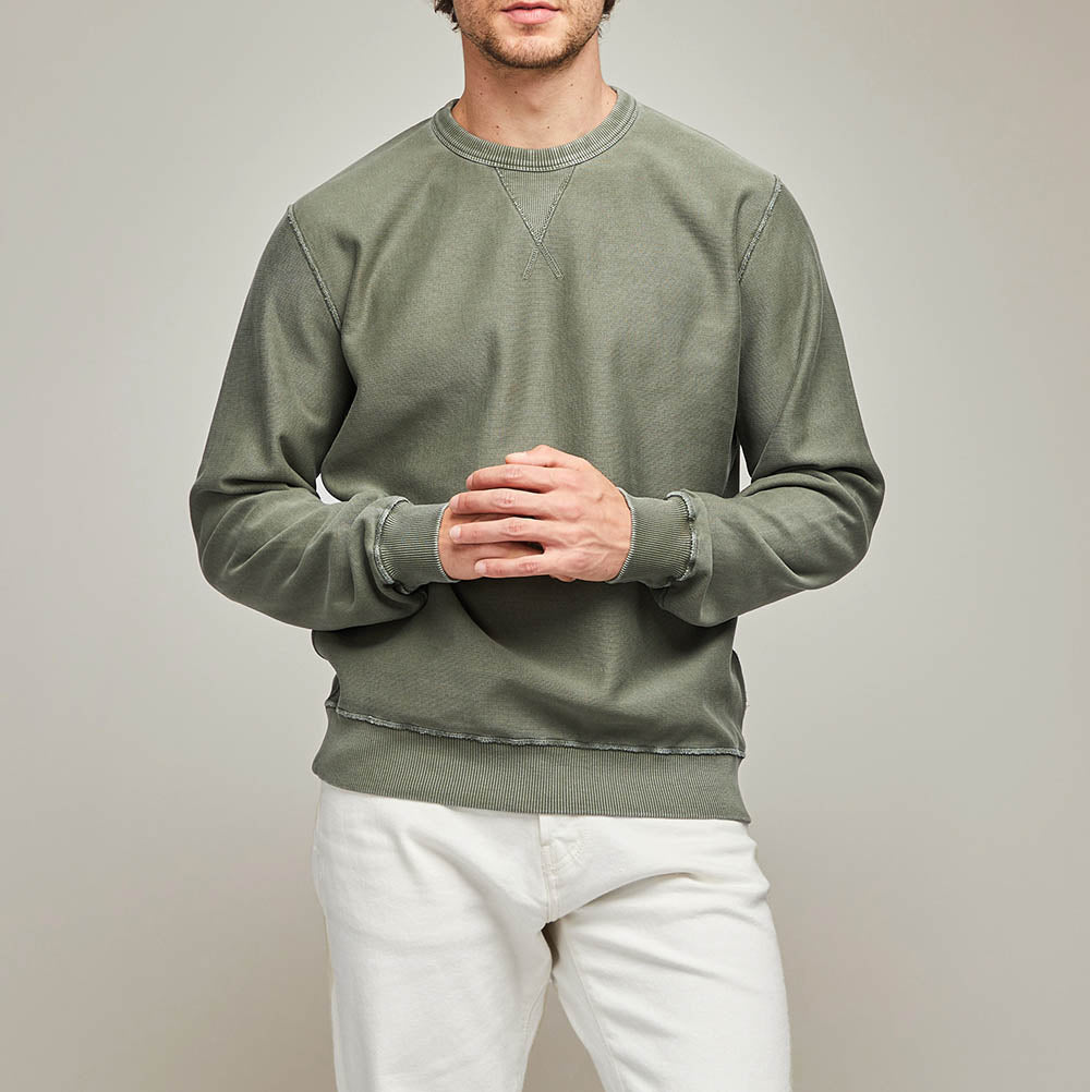 Sweatshirt Setubal vert en molleton de coton - 7