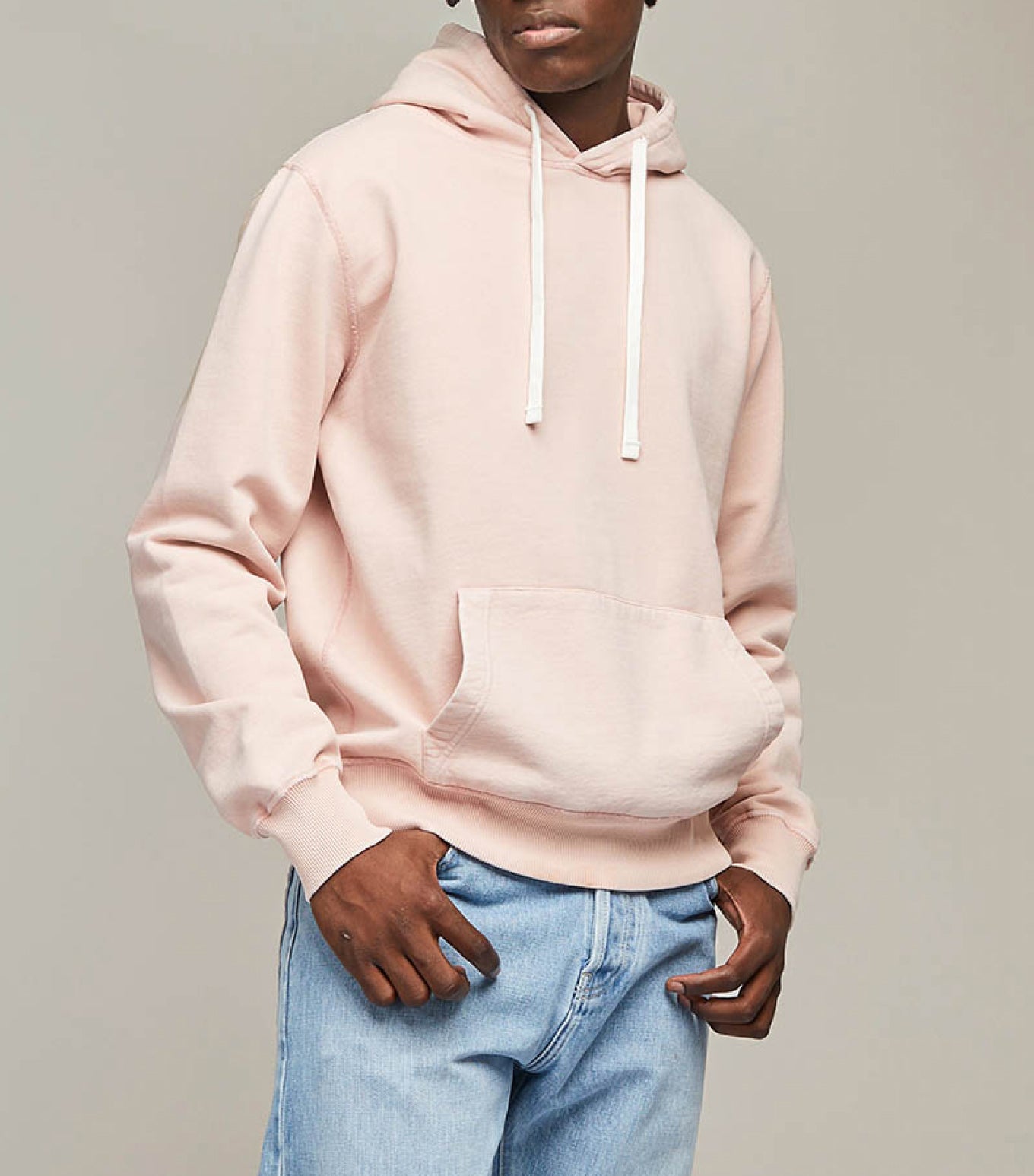 Hoodie Soajo rose en jersey de coton bio - 1