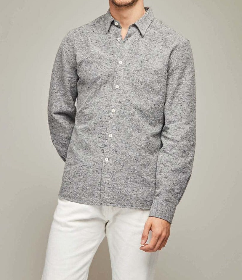 Chemise Rob grise en flanelle japonaise - 1