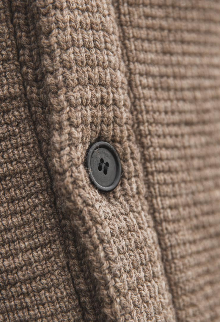 Cardigan Paulin taupe en superyak et mérinos - 4