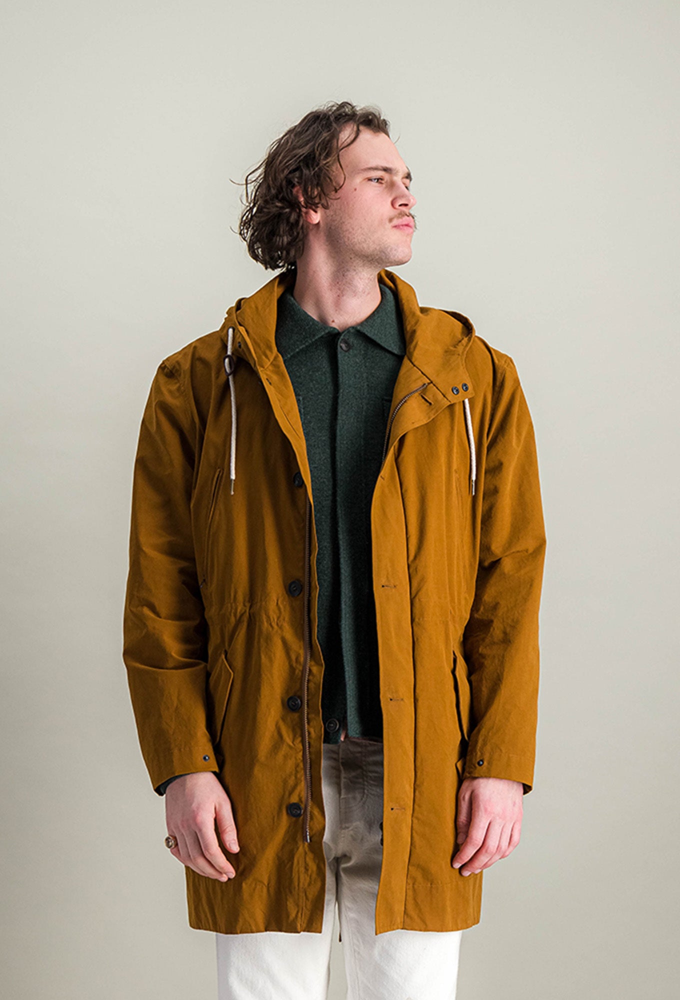 Parka Nusco en tissu déperlant cognac avec doublure amovible en polaire - 1