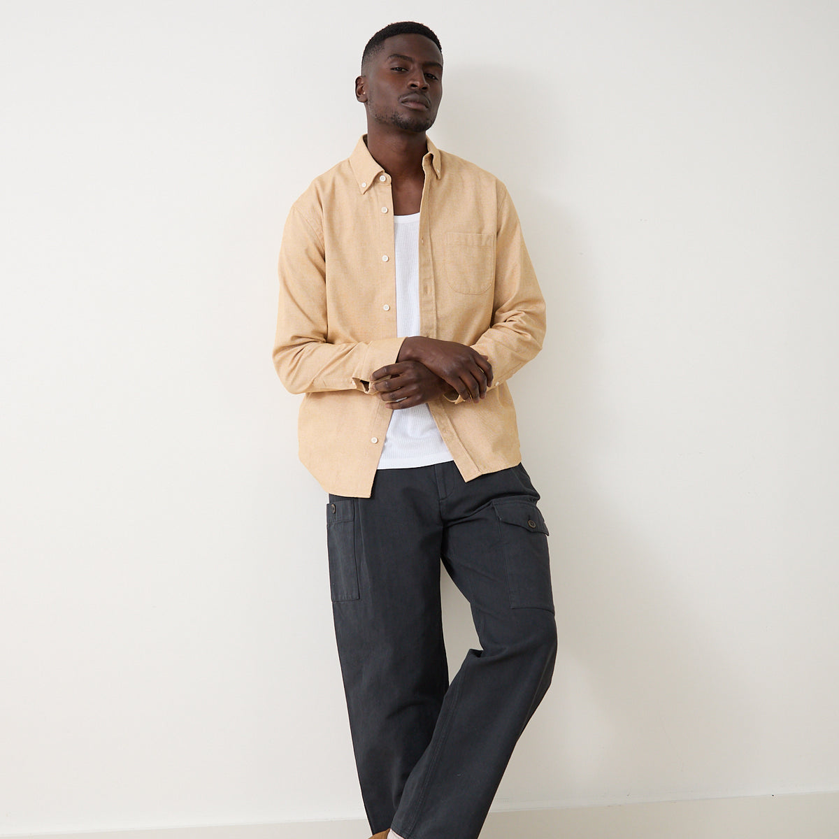 Chemise Calvi miel en oxford épais Bonnegueule