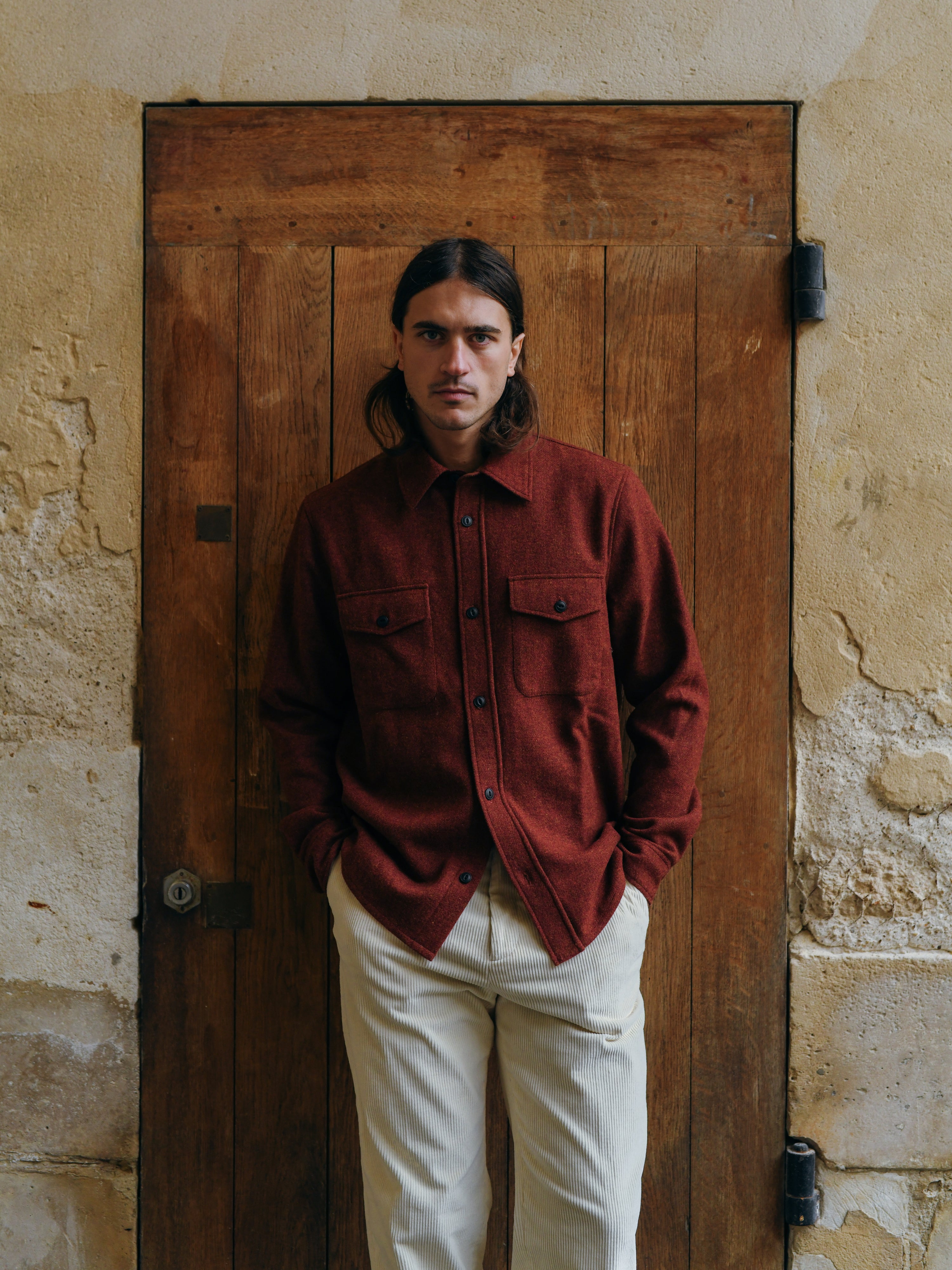 Milo overshirt in pepper red