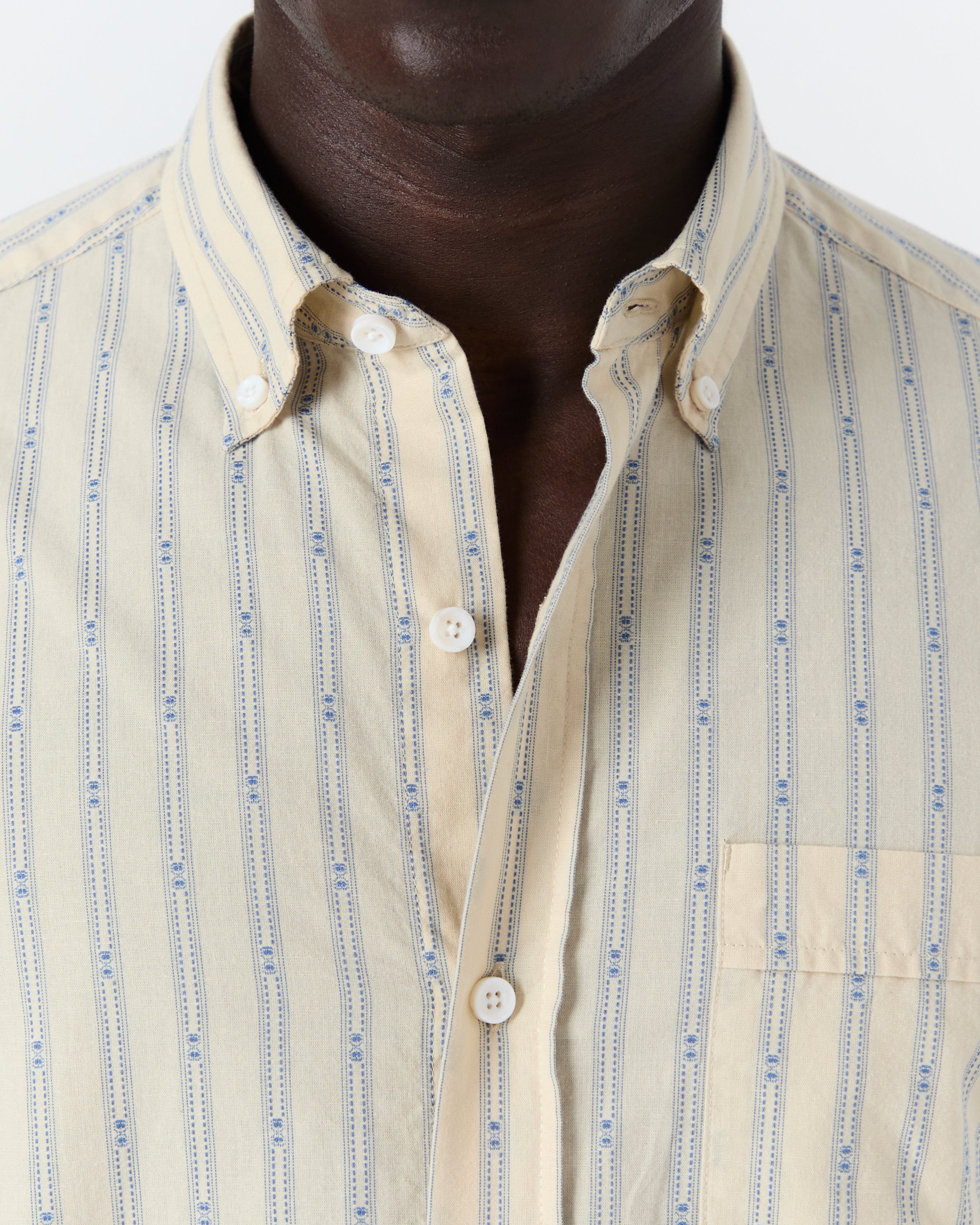 Chemise Calvi écru et bleu ciel