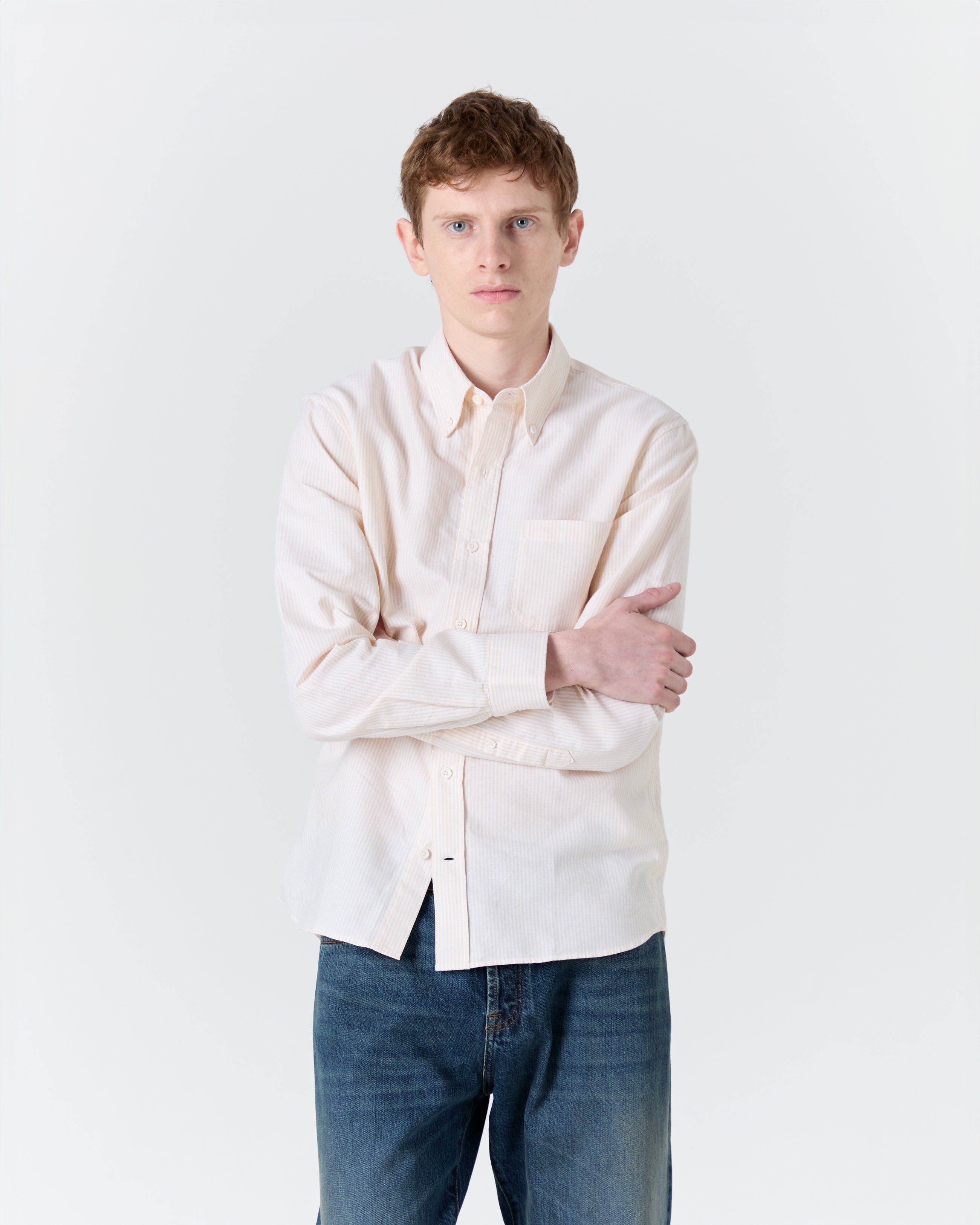 Calvi shirt in white and yellow