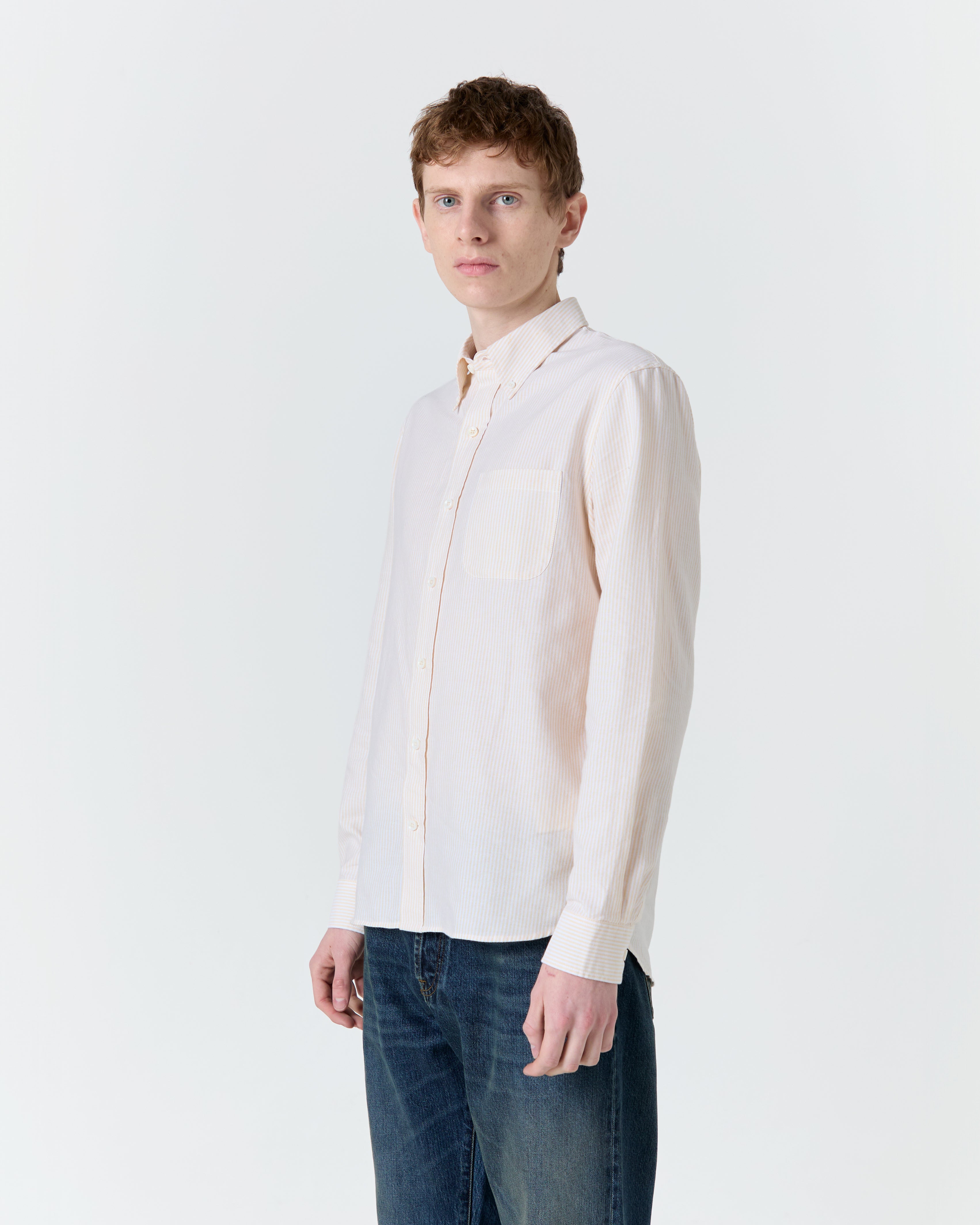 Calvi shirt in white and yellow