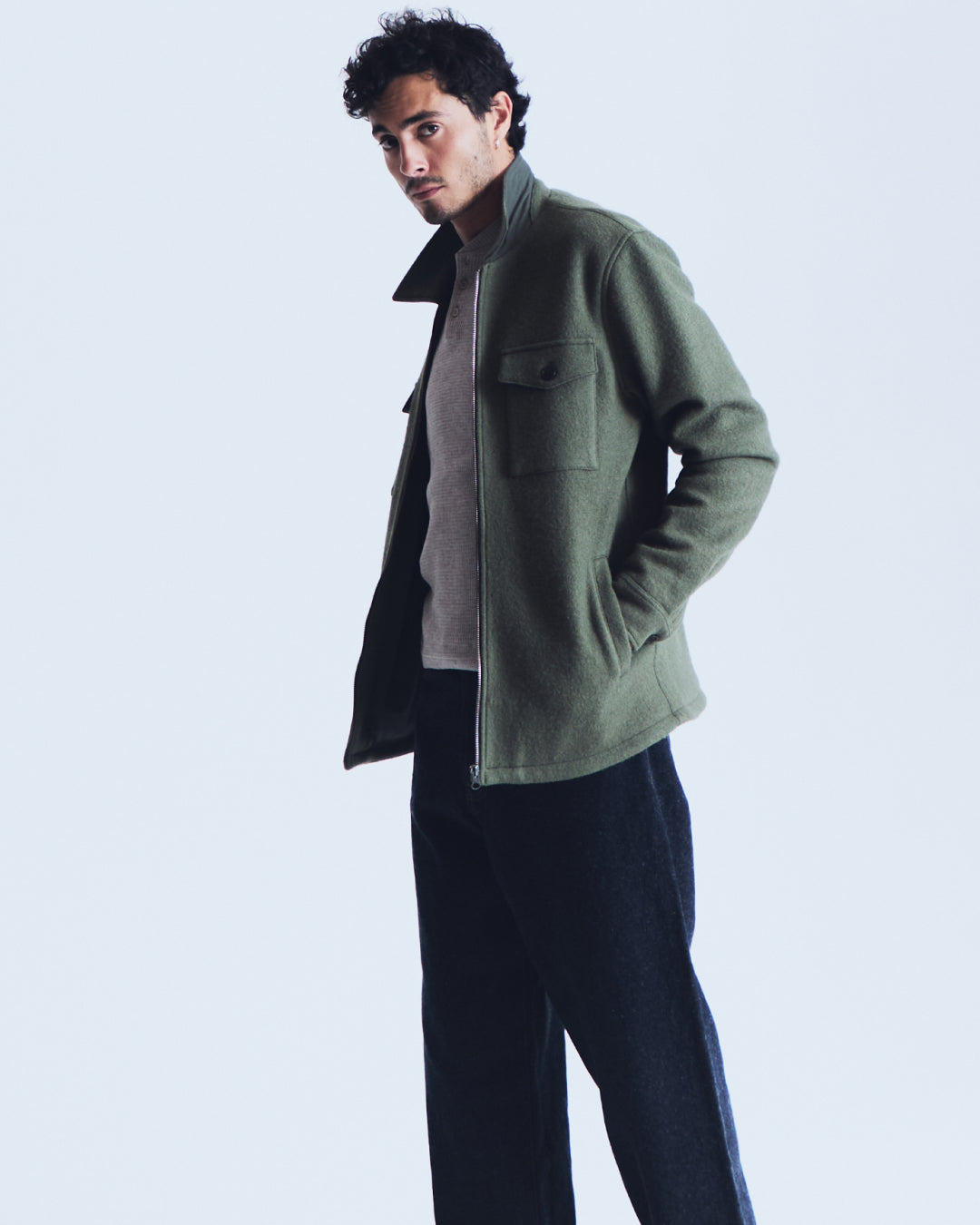 Messina overshirt in loden green