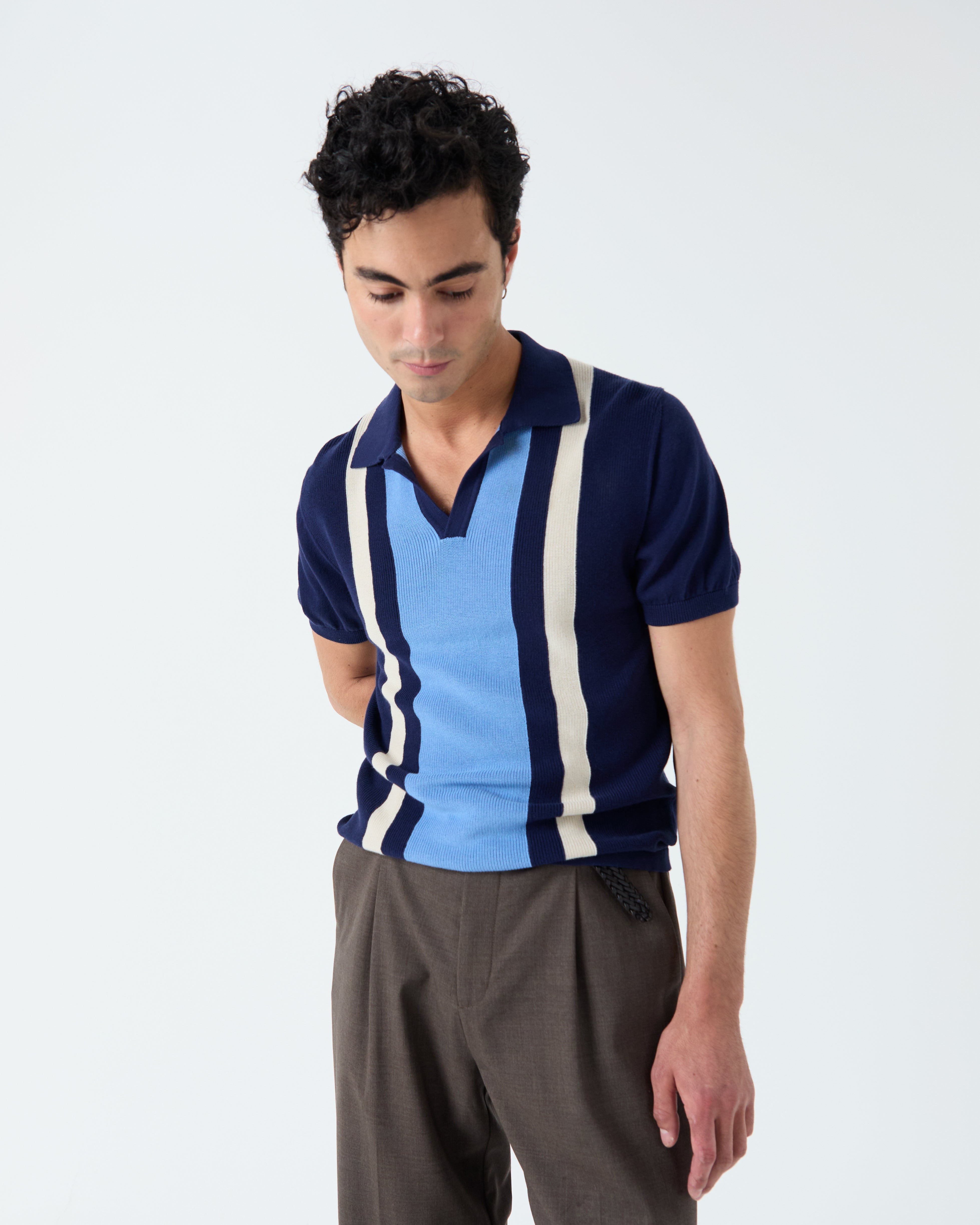 Numana polo in navy stripes