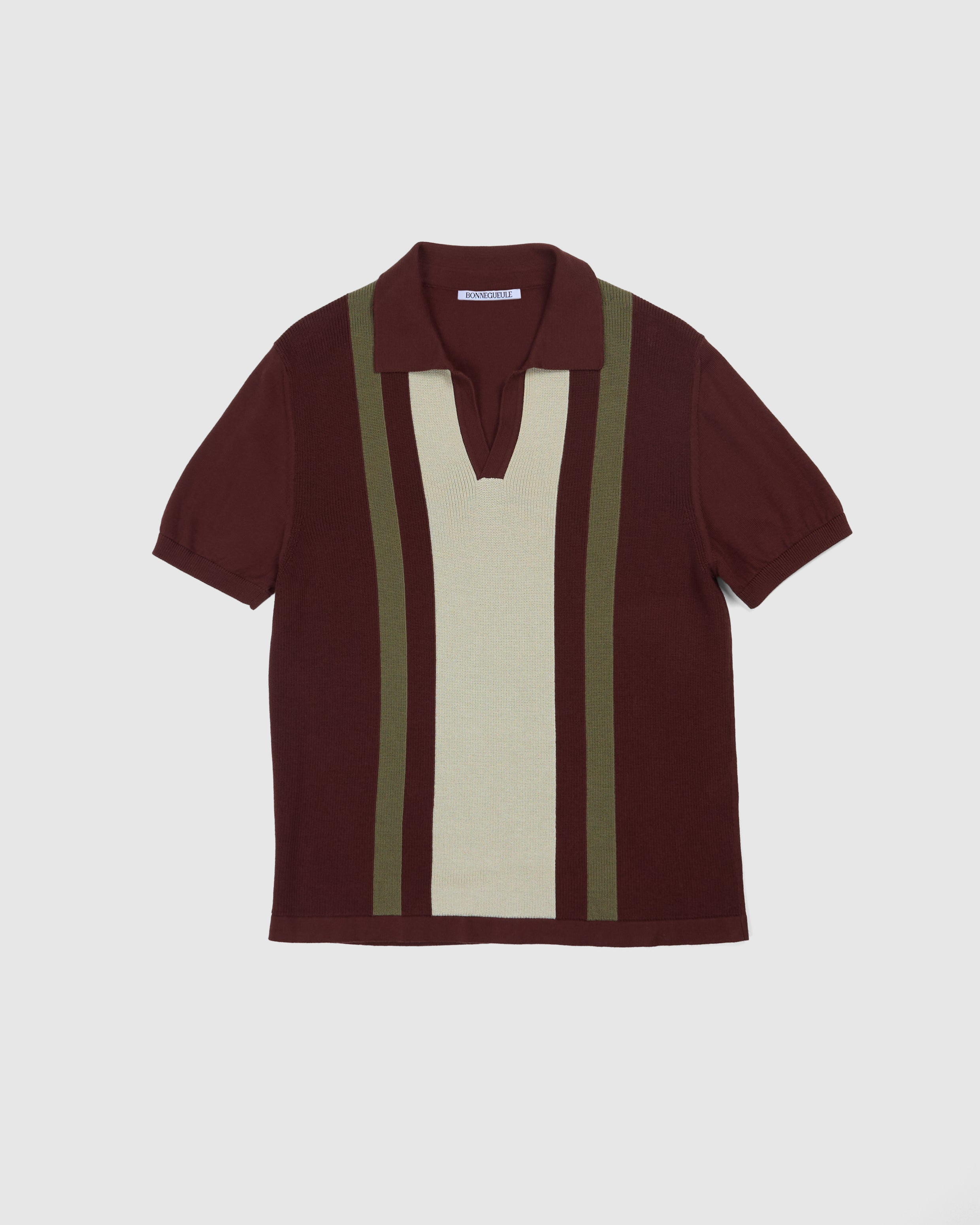 Numana polo in terracotta stripes