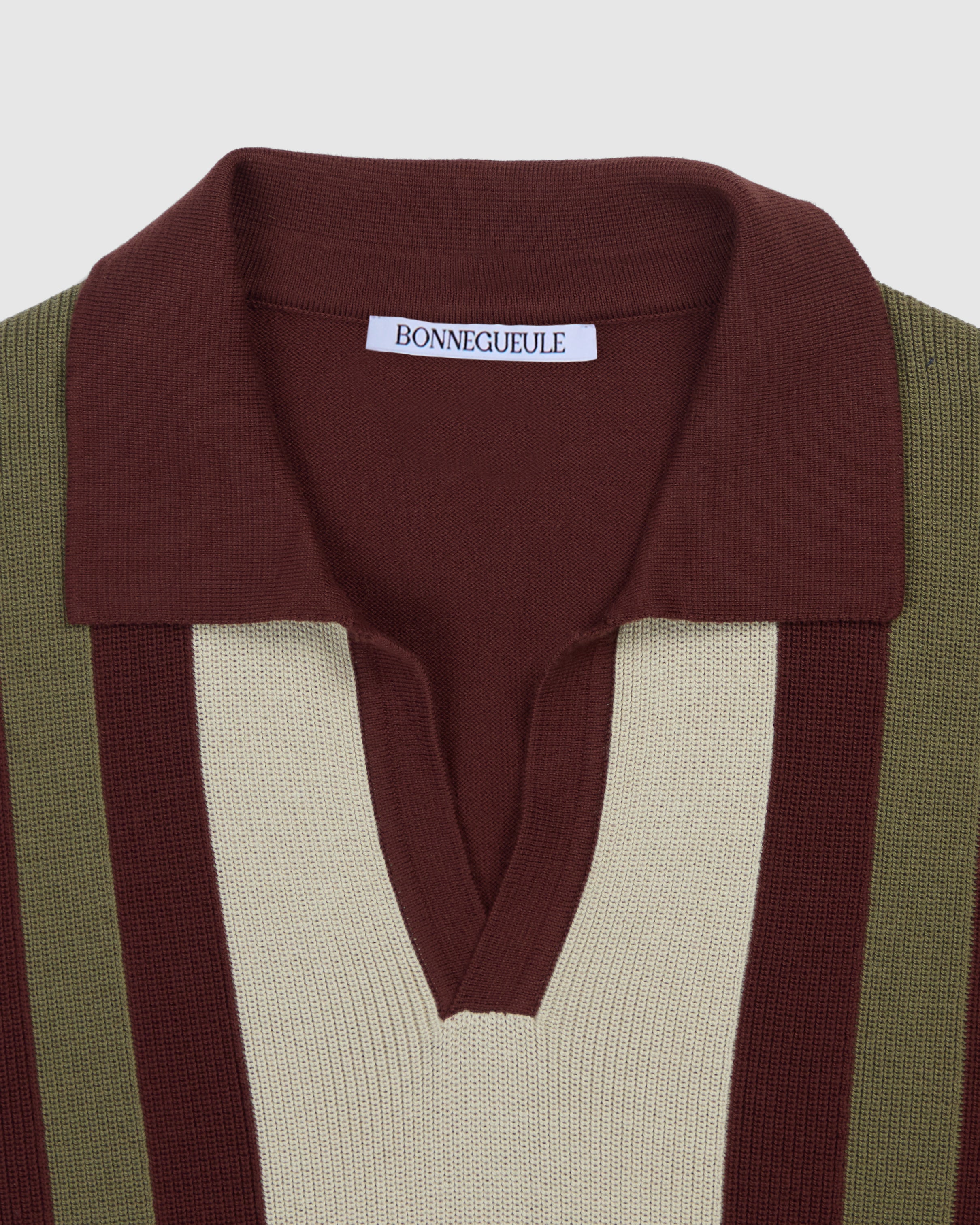 Numana polo in terracotta stripes