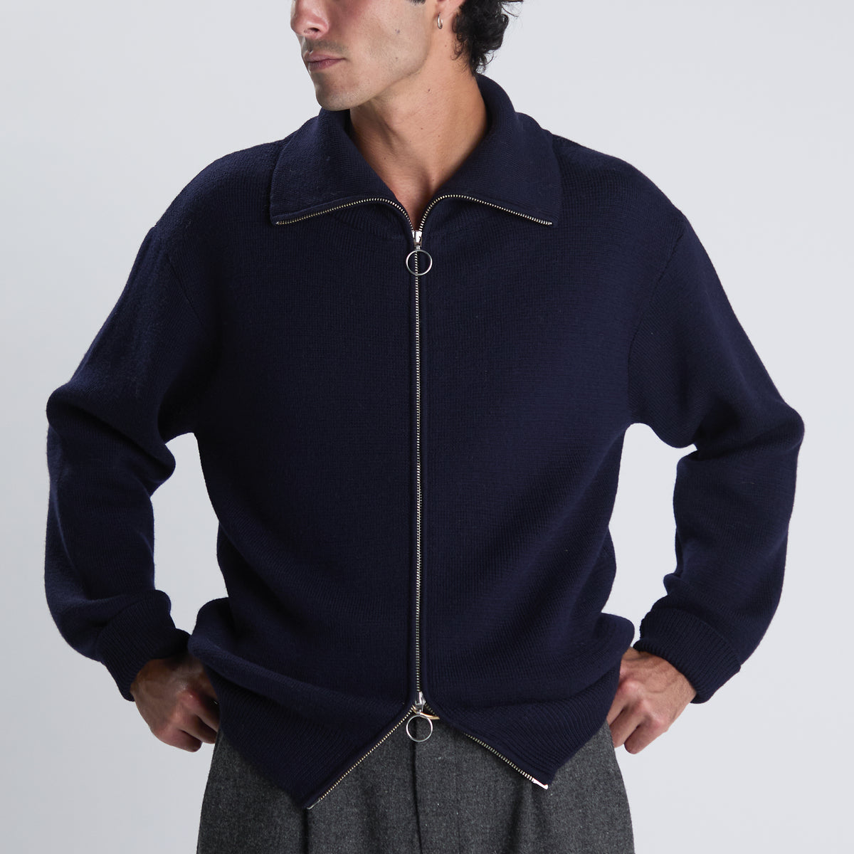 Gilet Bleu Angora Mérinos Extra Fine Girbaud - Taille XL, Neuf Avec étiquette