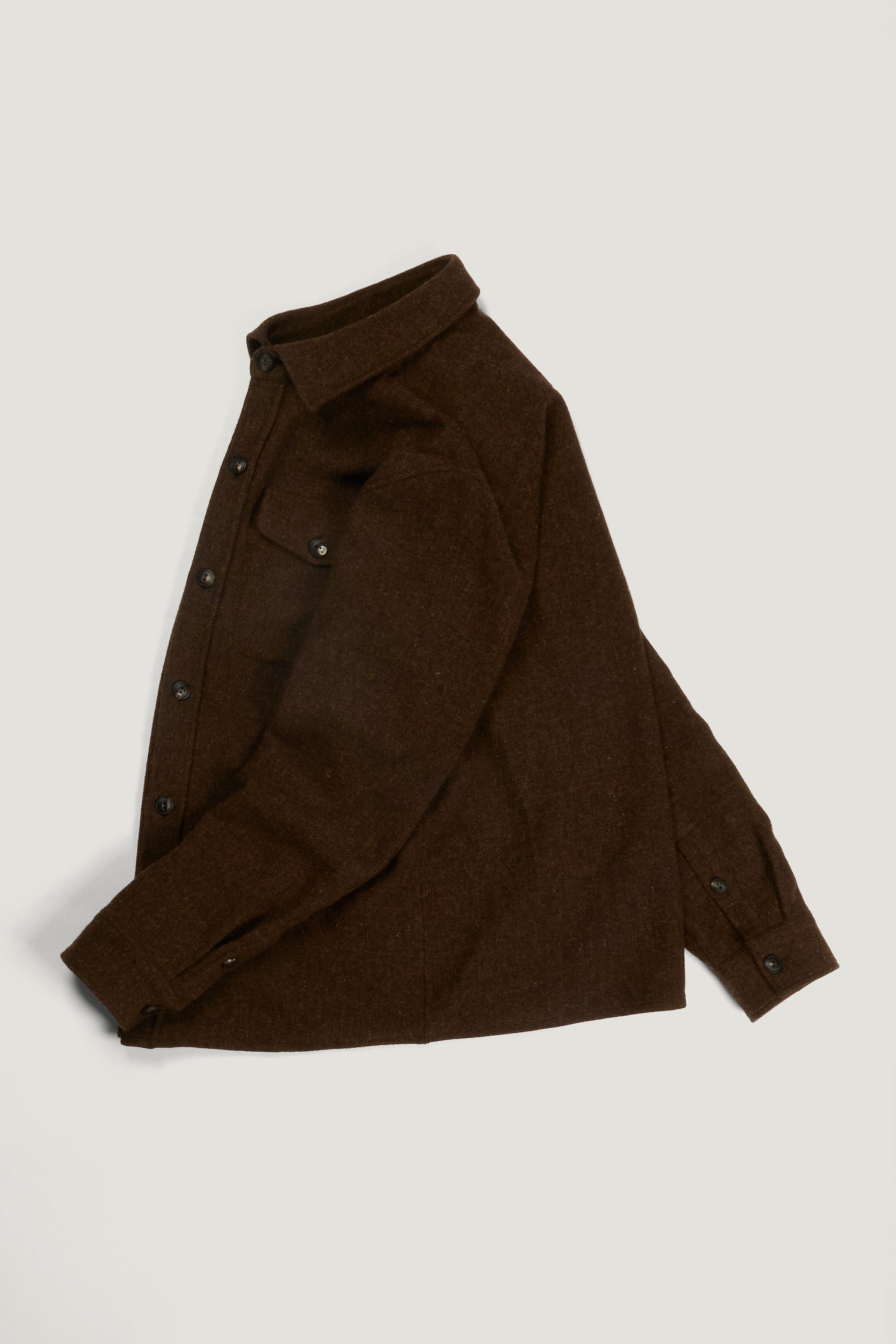 Milo overshirt in bark brown