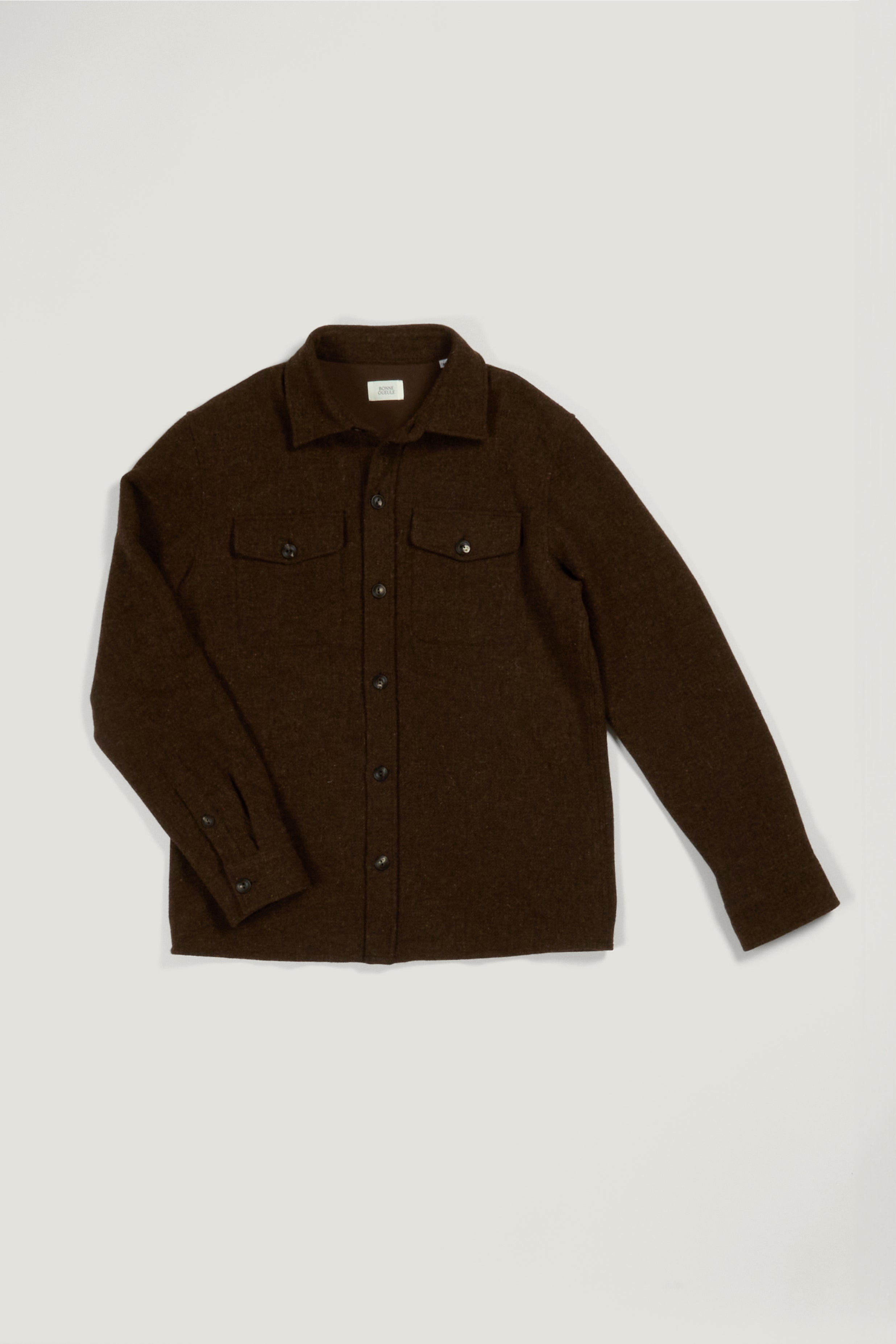 Milo overshirt in bark brown