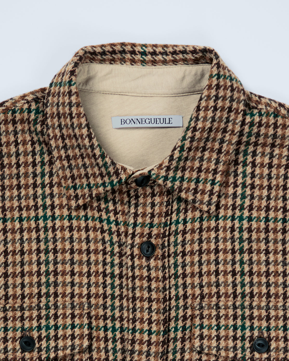 Milo overshirt in brown houndstooth