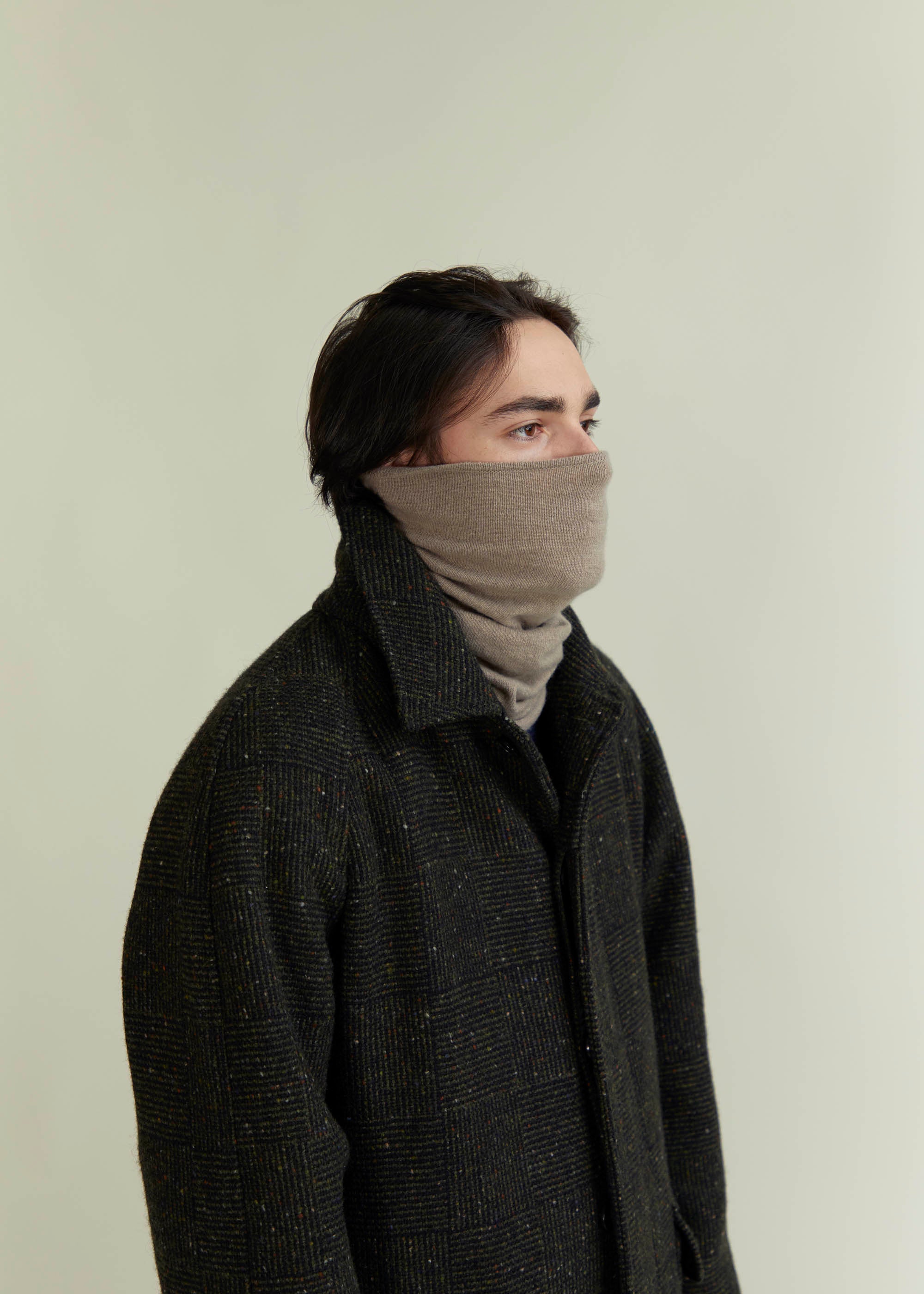 Snood Anselmo en laine et cachemire grège - 3