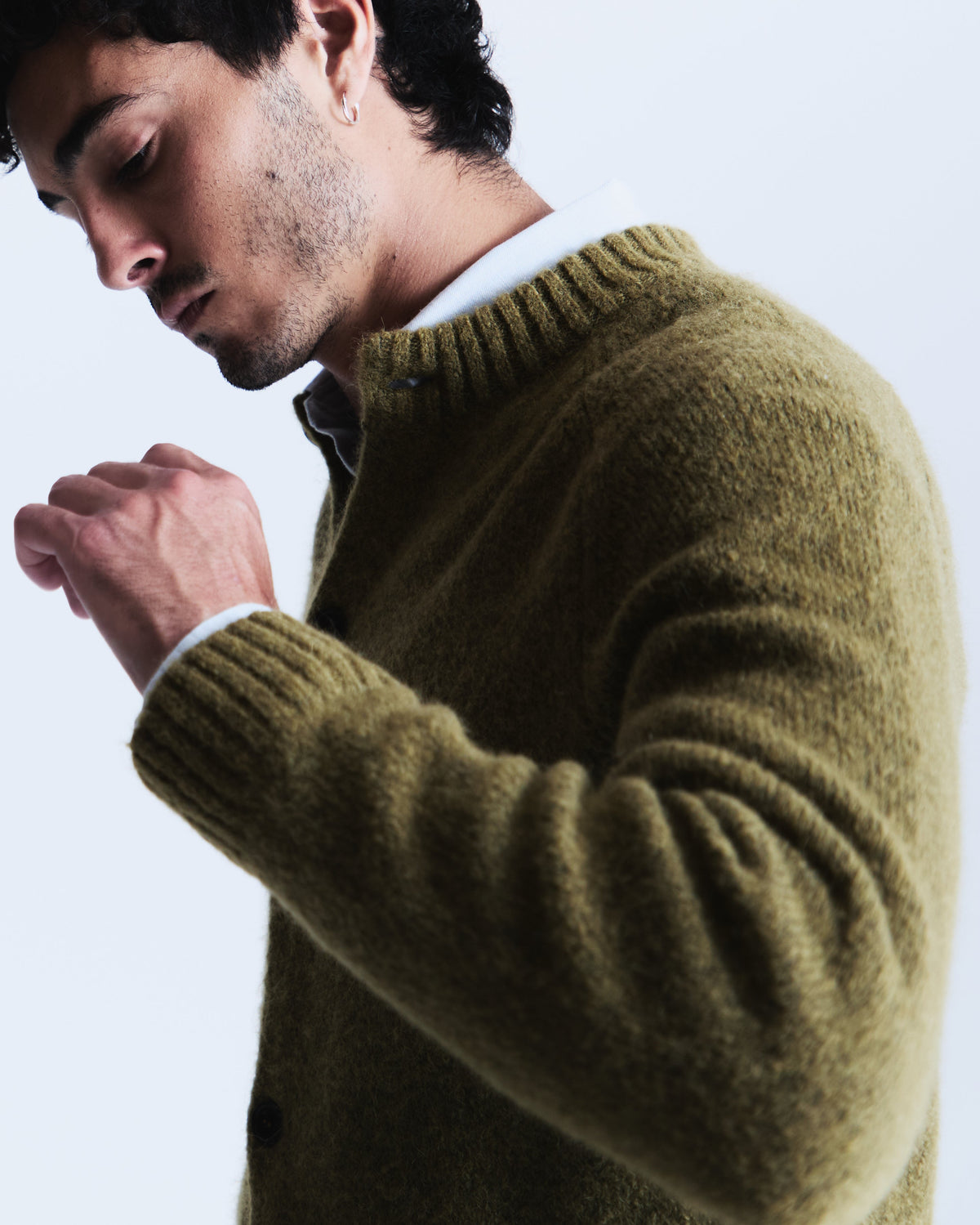 Cardigan Archie vert lichen