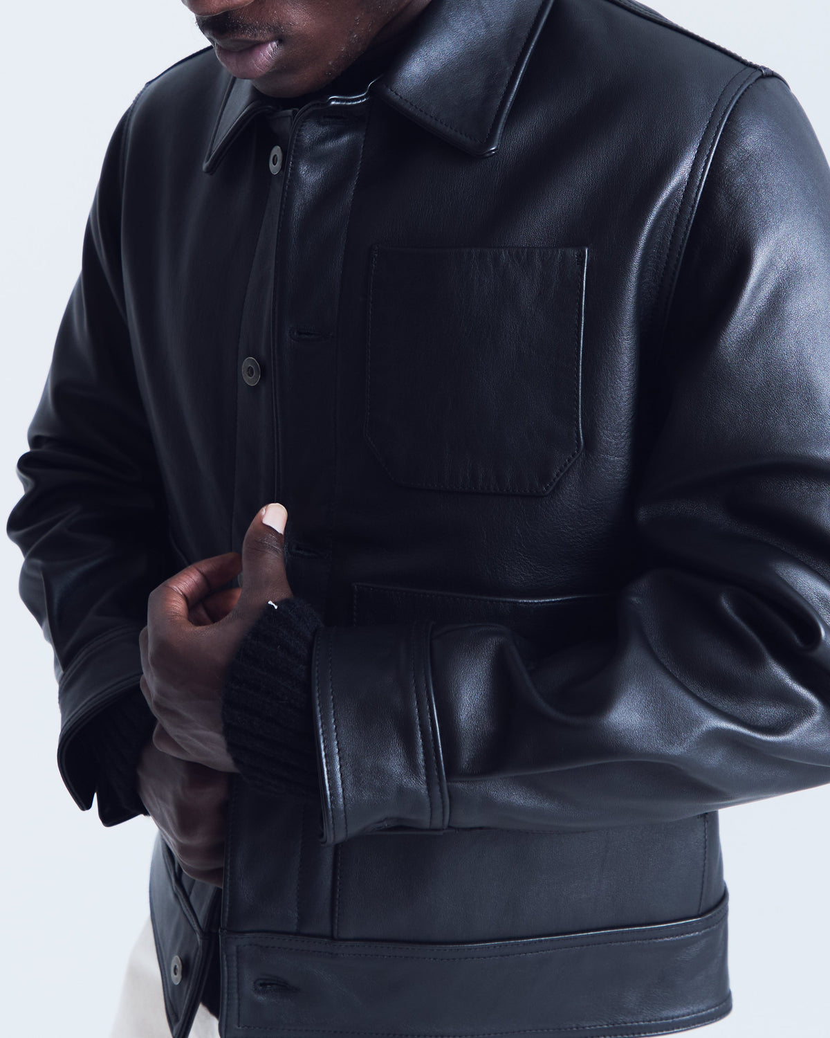 Dillon jacket in black leather