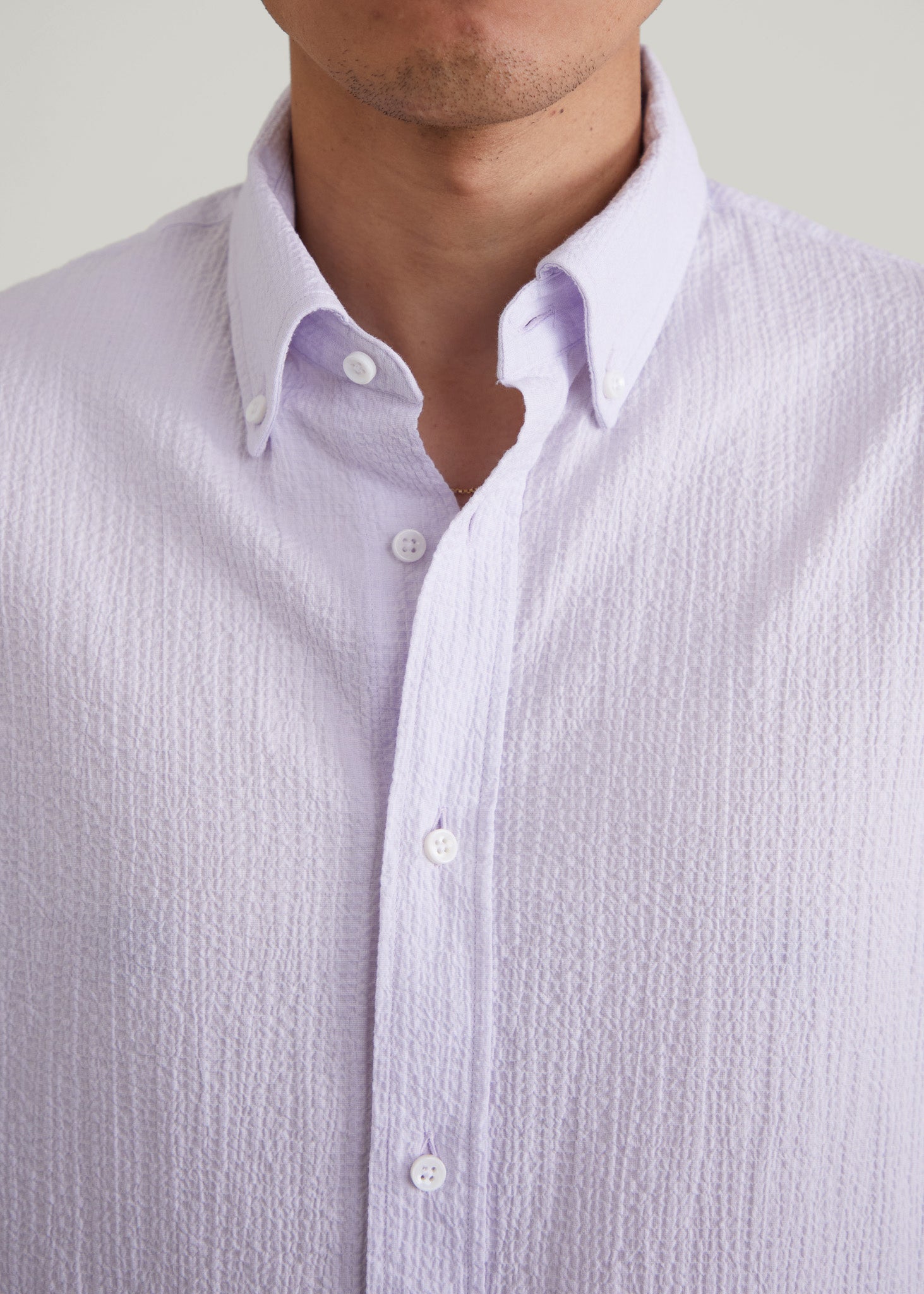 Chemise Bréhat lavande en seersucker de coton Bonnegueule