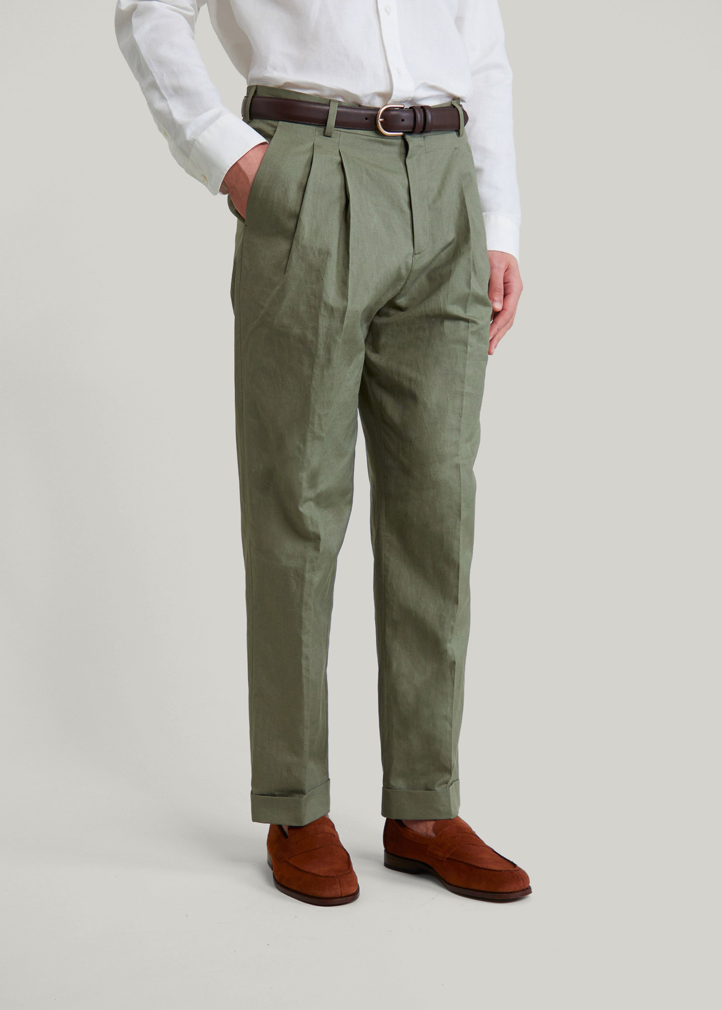 Pantalon Bergame vert-de-gris - 1