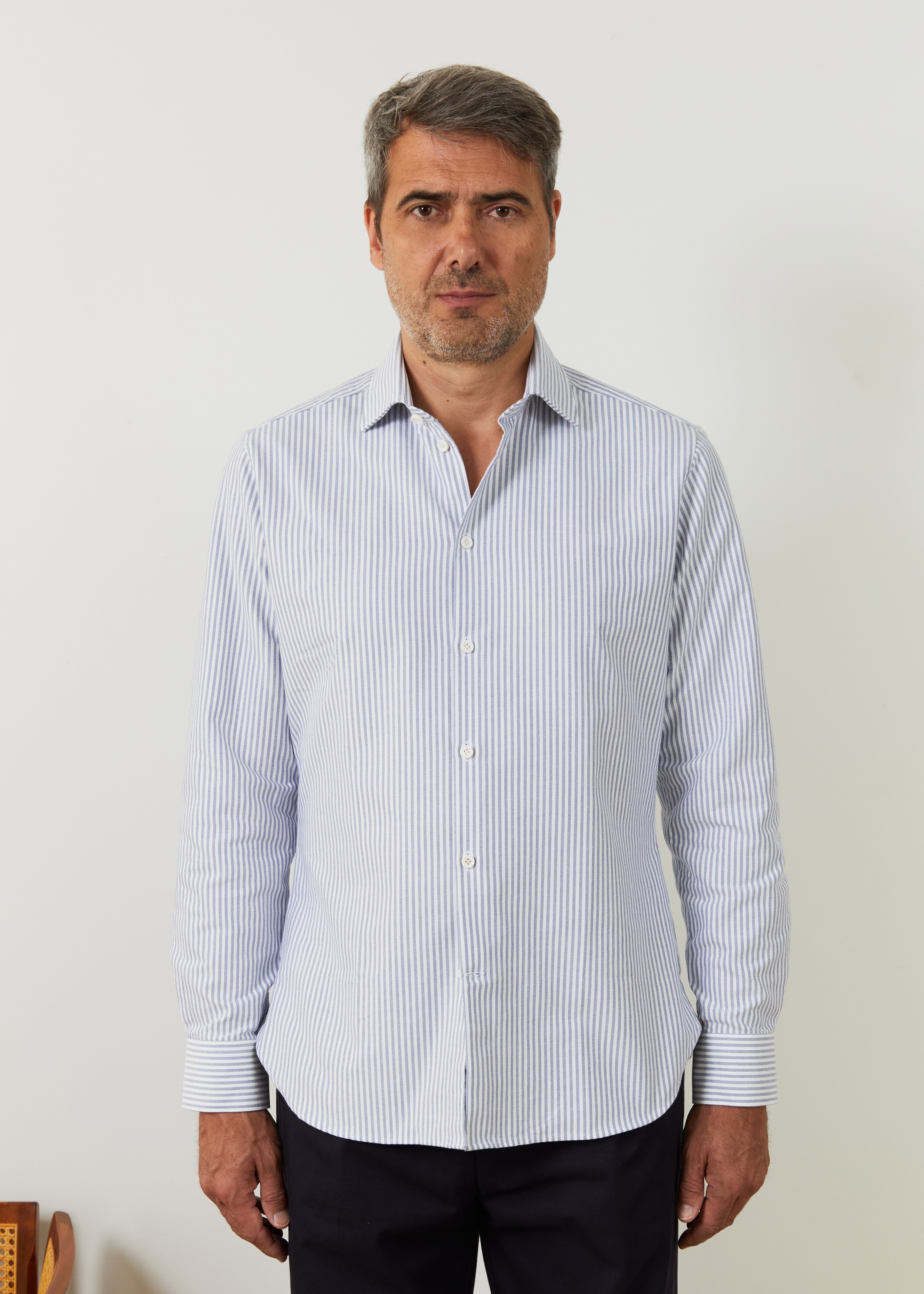 Volpaia shirt in white and blue stripes