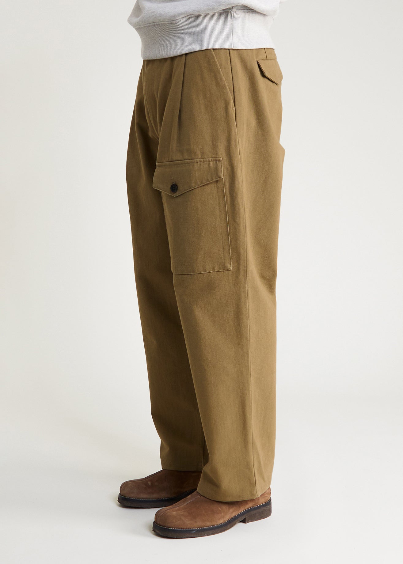 Pantalon Kamikoshi en canevas italien de coton recyclé coyote - 8