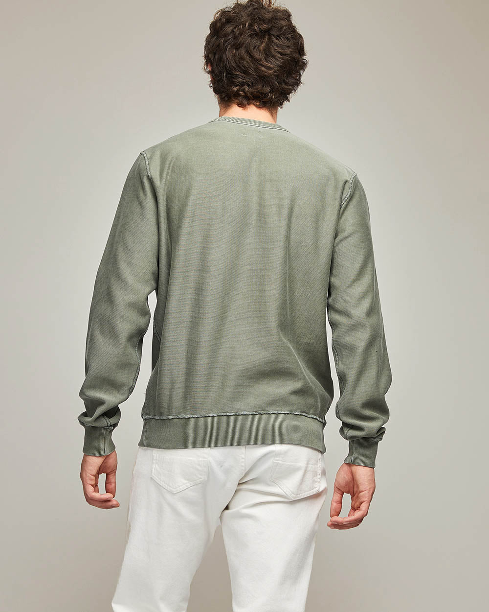 Sweatshirt Setubal vert en molleton de coton - 3