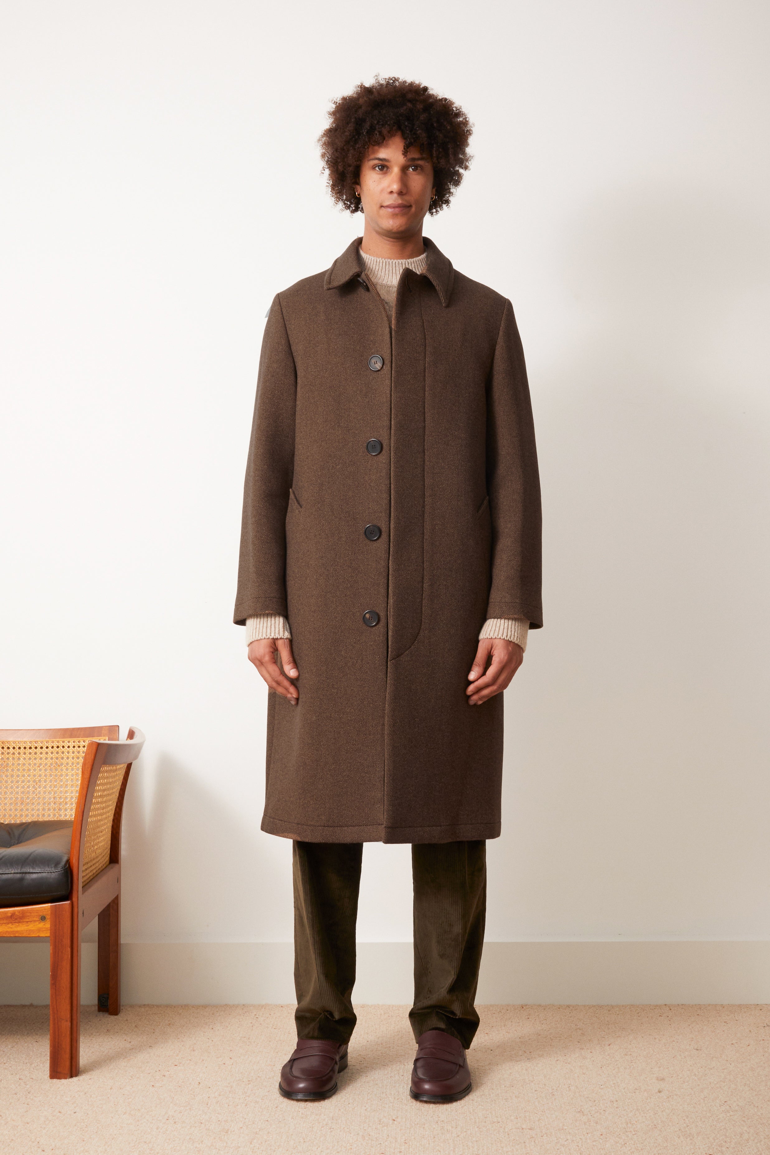 Montmartre Brown Gabardine Overcoat