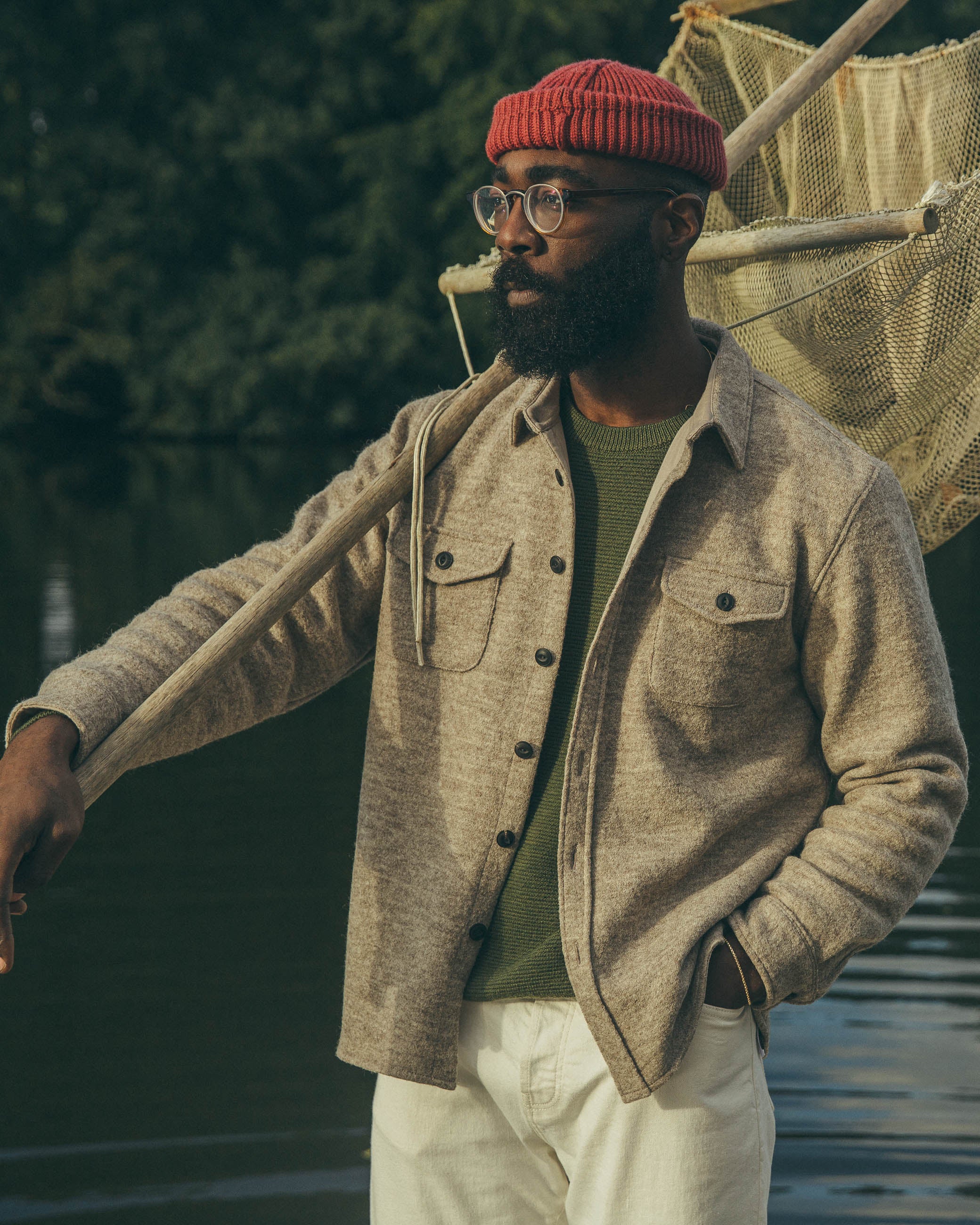 Milo overshirt in beige Bonnegueule - Main Image